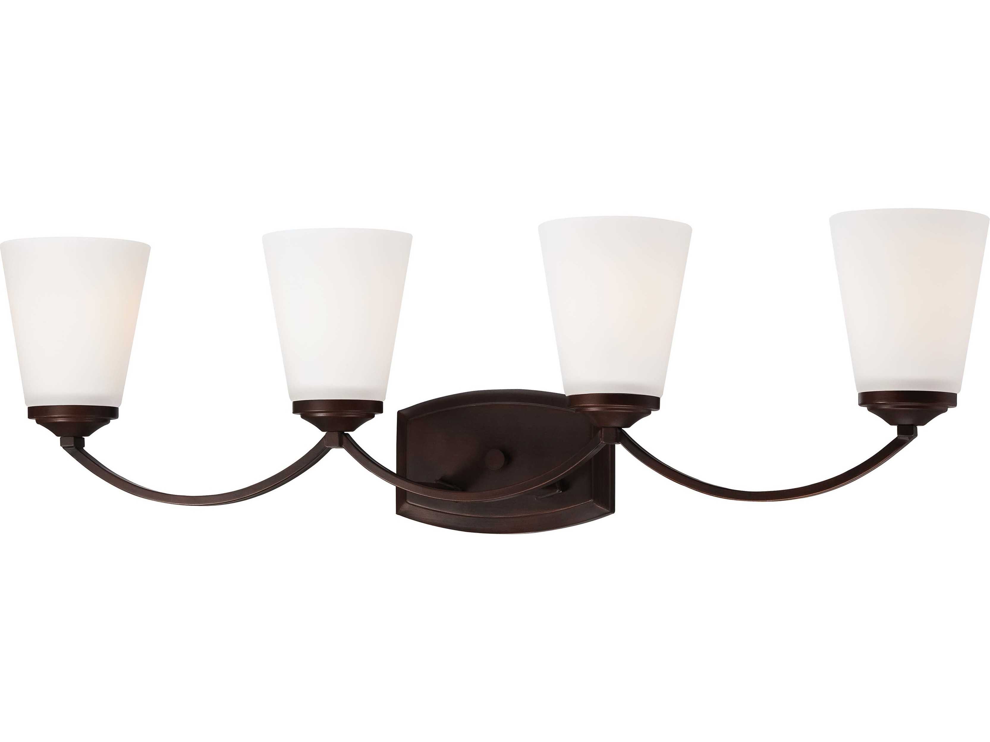 Minka Lavery Overland Park 4-Light Vintage Bronze Glass Vanity Light
