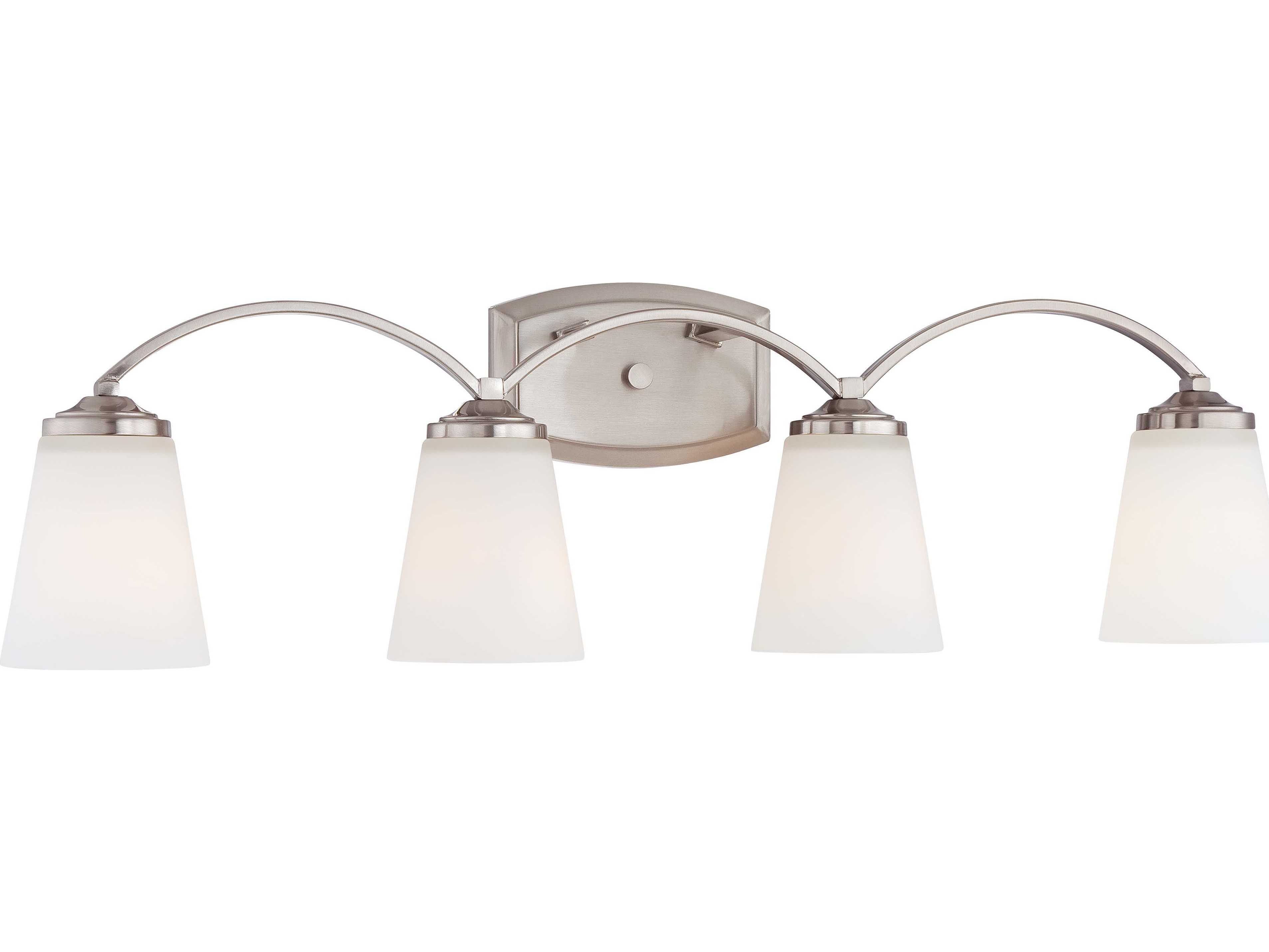 Minka Lavery Overland Park 4-Light Brushed Nickel Glass Vanity Light