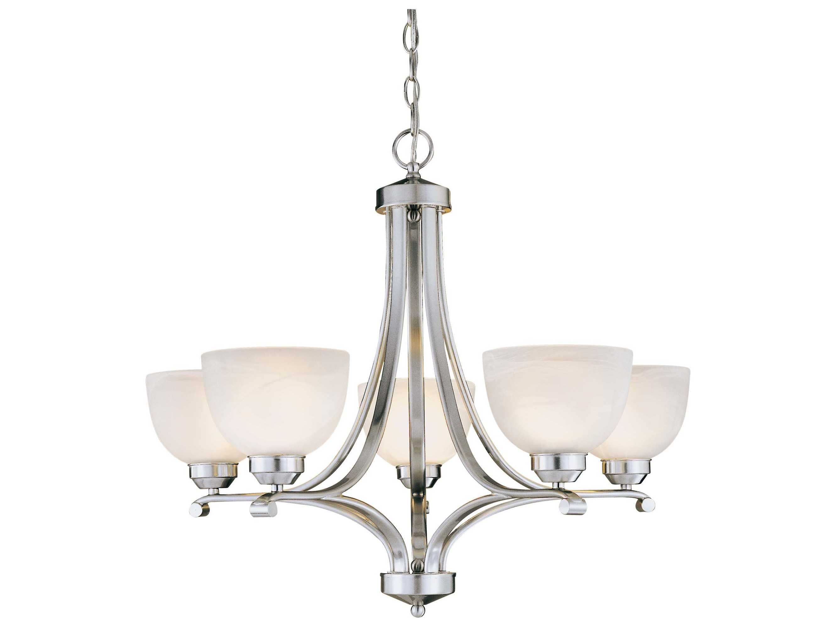 Minka Lavery Paradox 5-Light Brushed Nickel Glass Bowl Chandelier