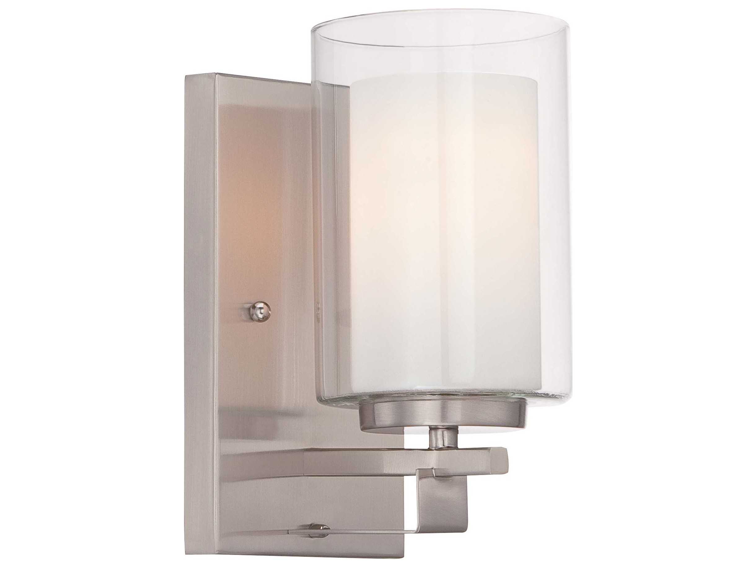 Minka Lavery Parsons Studio Brushed Nickel Glass LED Wall Sconce