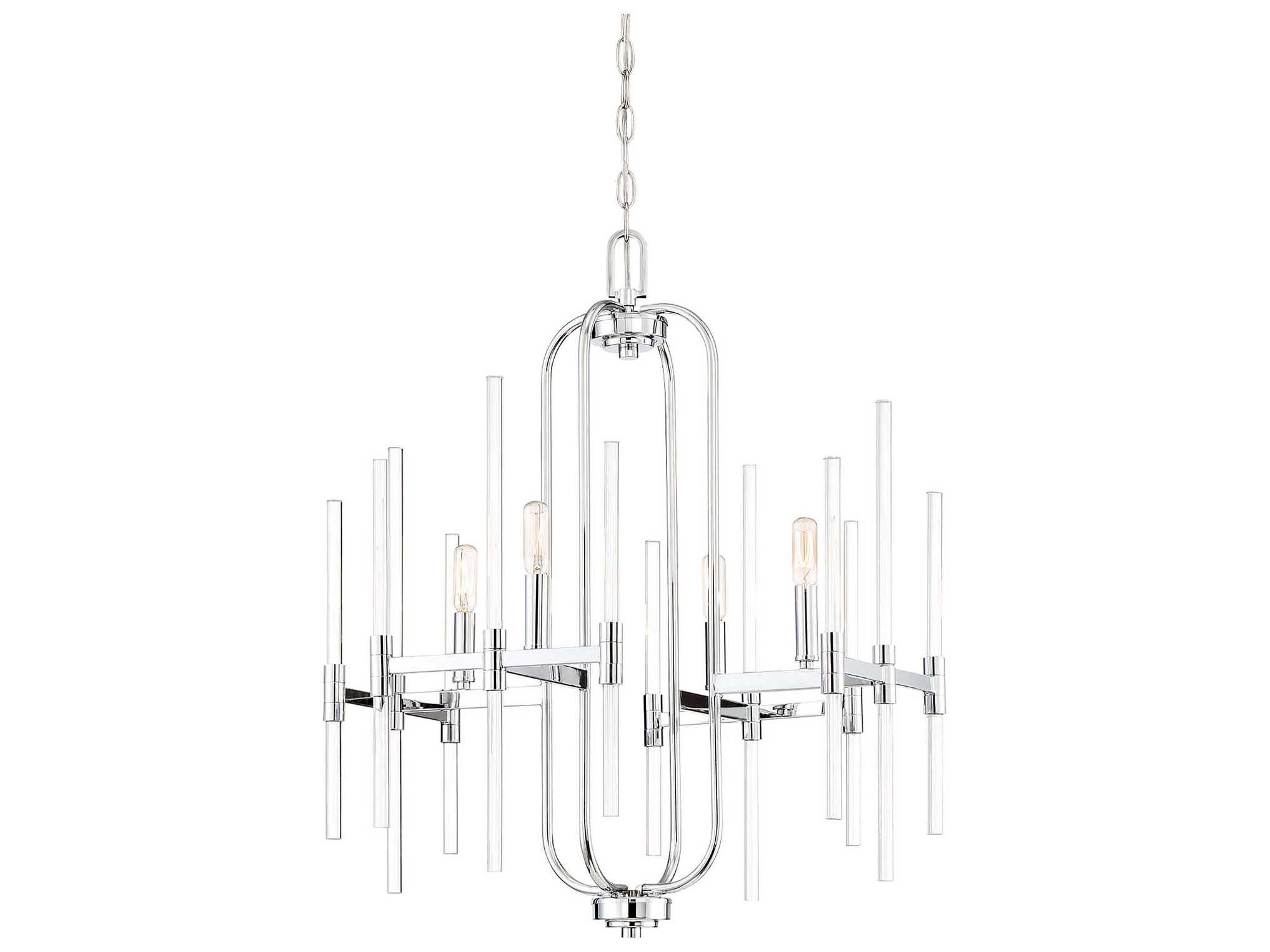 Minka Lavery Pillar 4-Light Chrome Linear Sputnik Chandelier