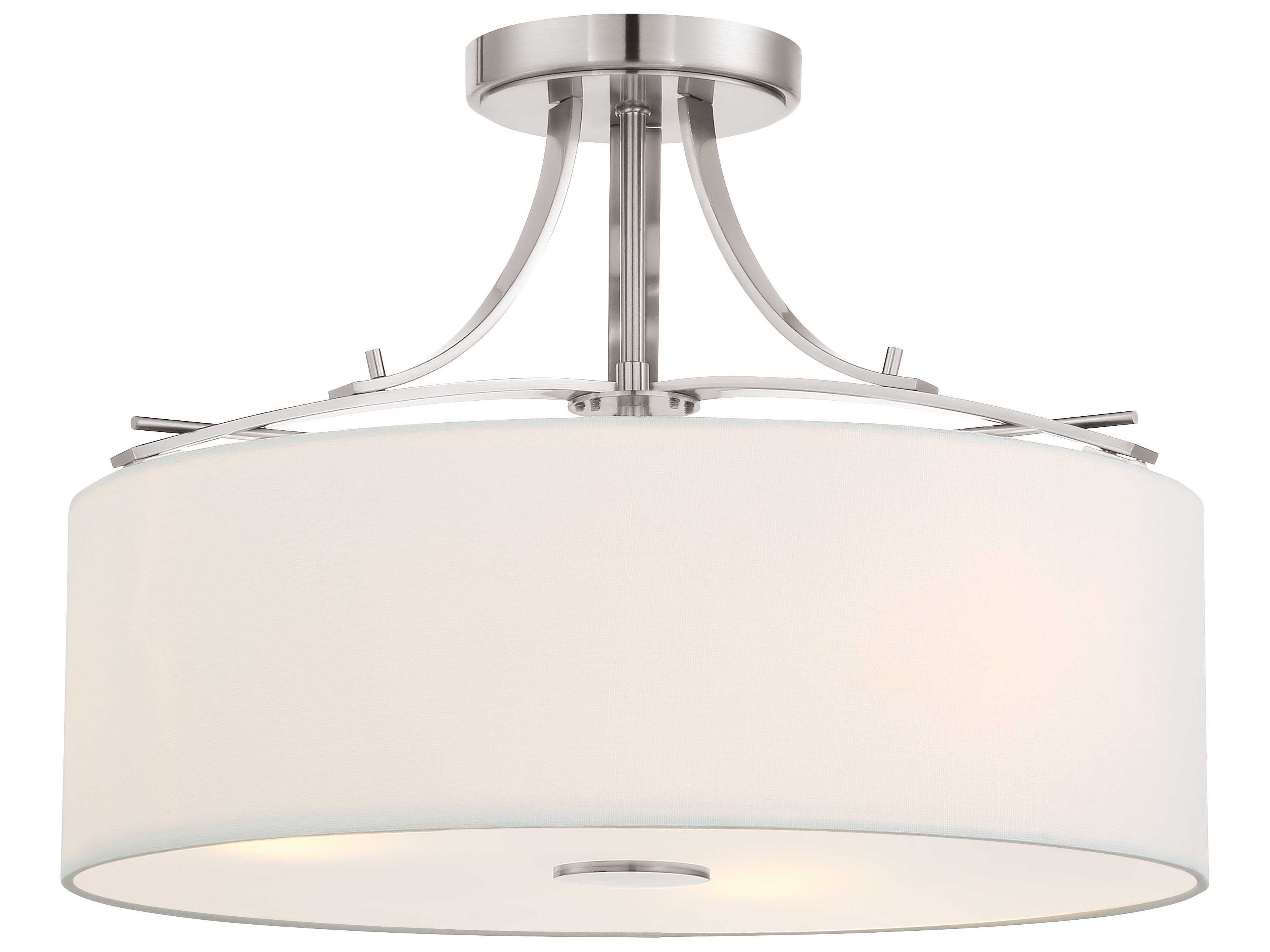 Minka Lavery Poleis Brushed Nickel Dome Drum Semi Flush Mount