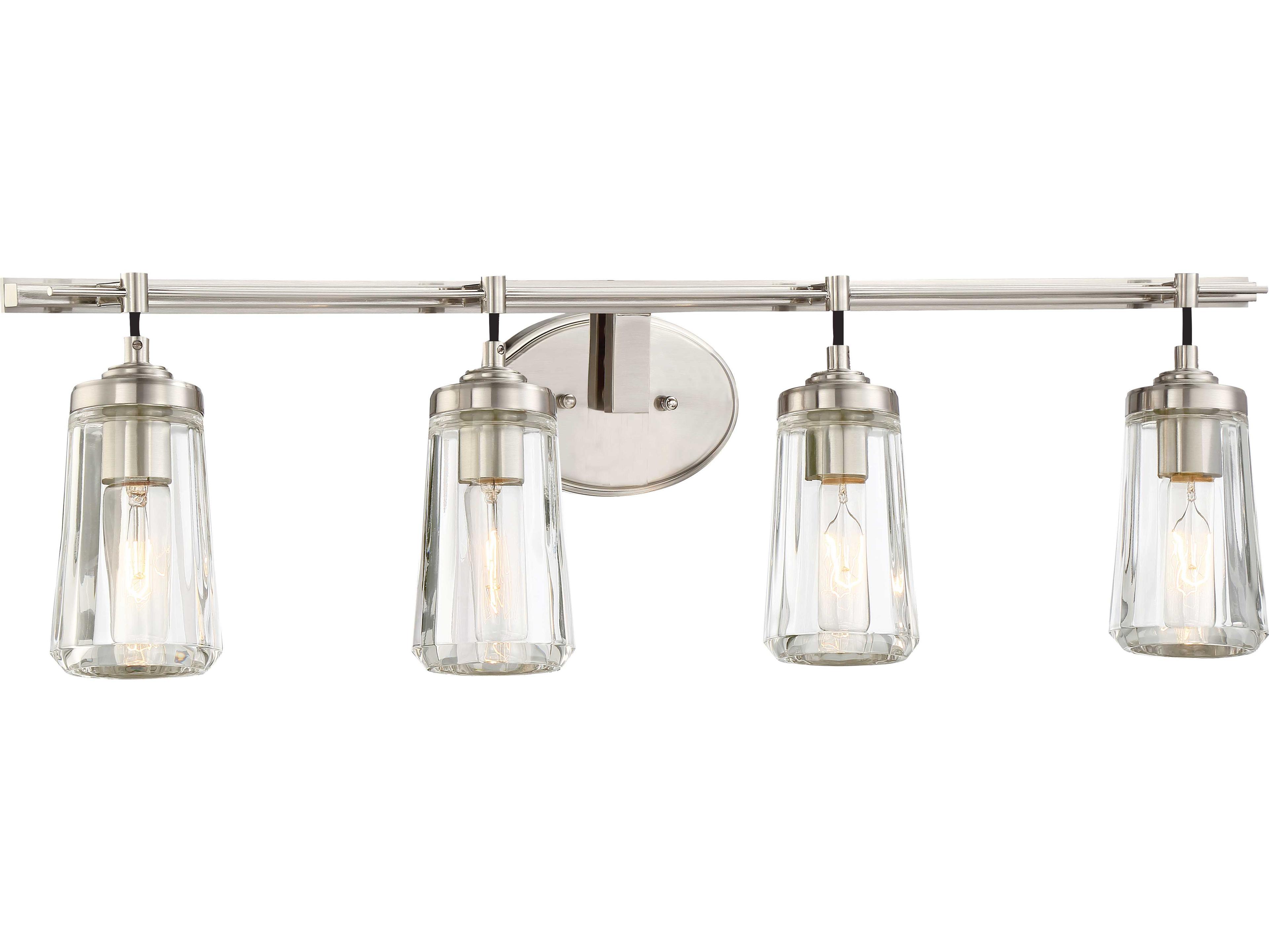 Minka Lavery Poleis Brushed Nickel Glass Vanity Light