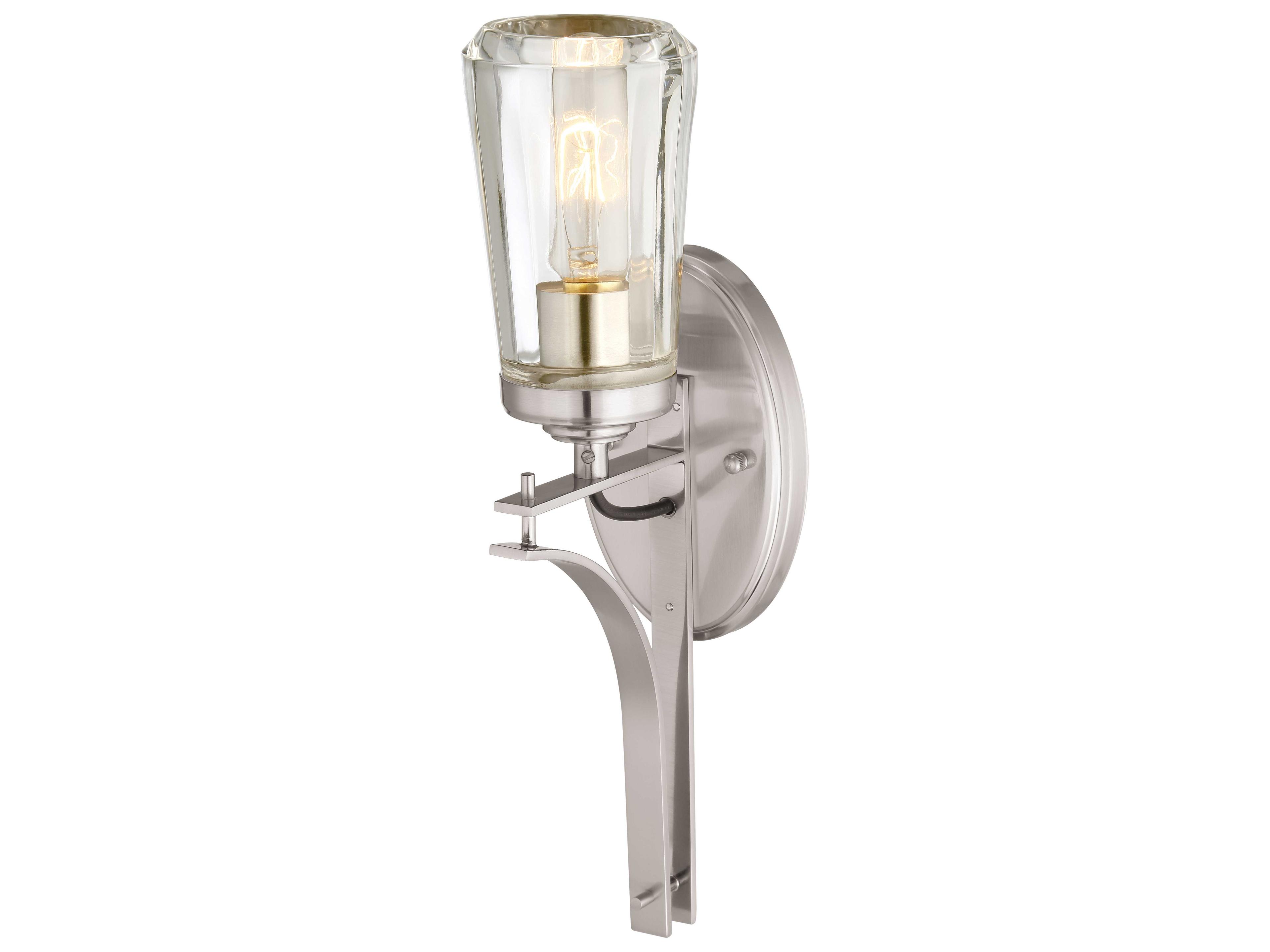 Minka Lavery Poleis 1-Light Brushed Nickel Glass Wall Sconce