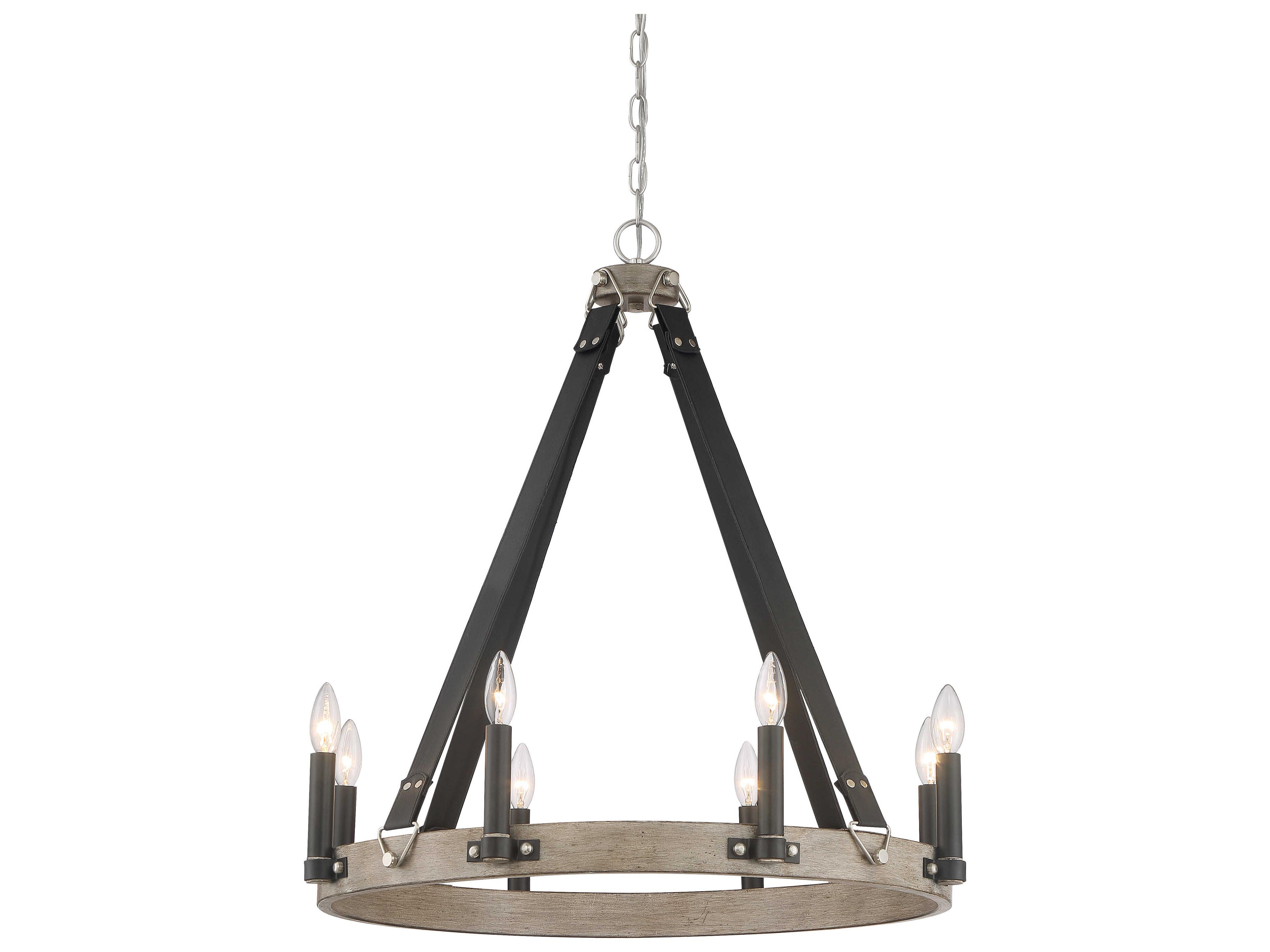 Minka Lavery Rawson Ridge 8-Light Aged Silverwood Coal Black Candelabra Chandelier