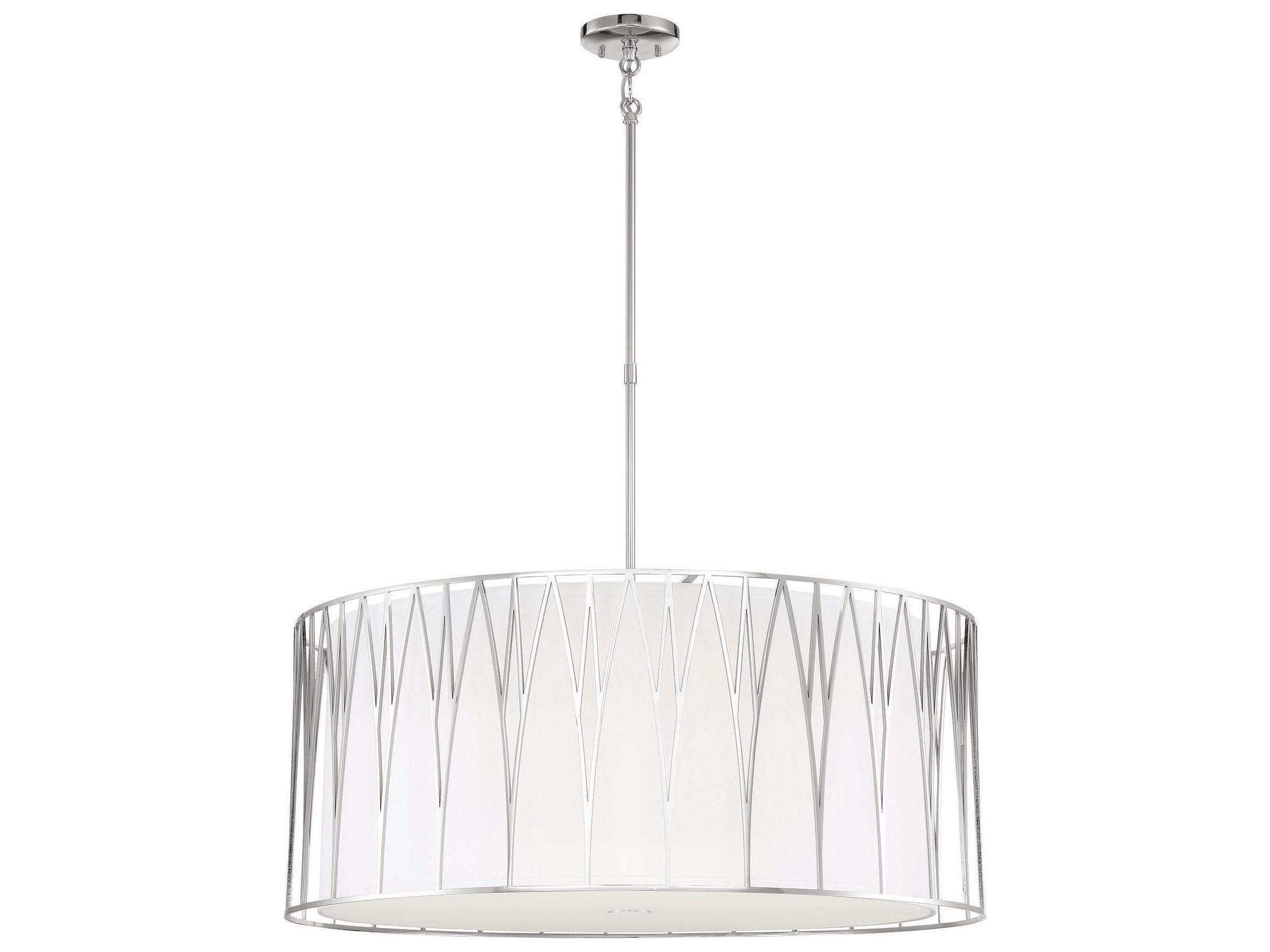 Minka Lavery Regal Terrace 6-Light Polished Nickel LED Drum Linear Pendant