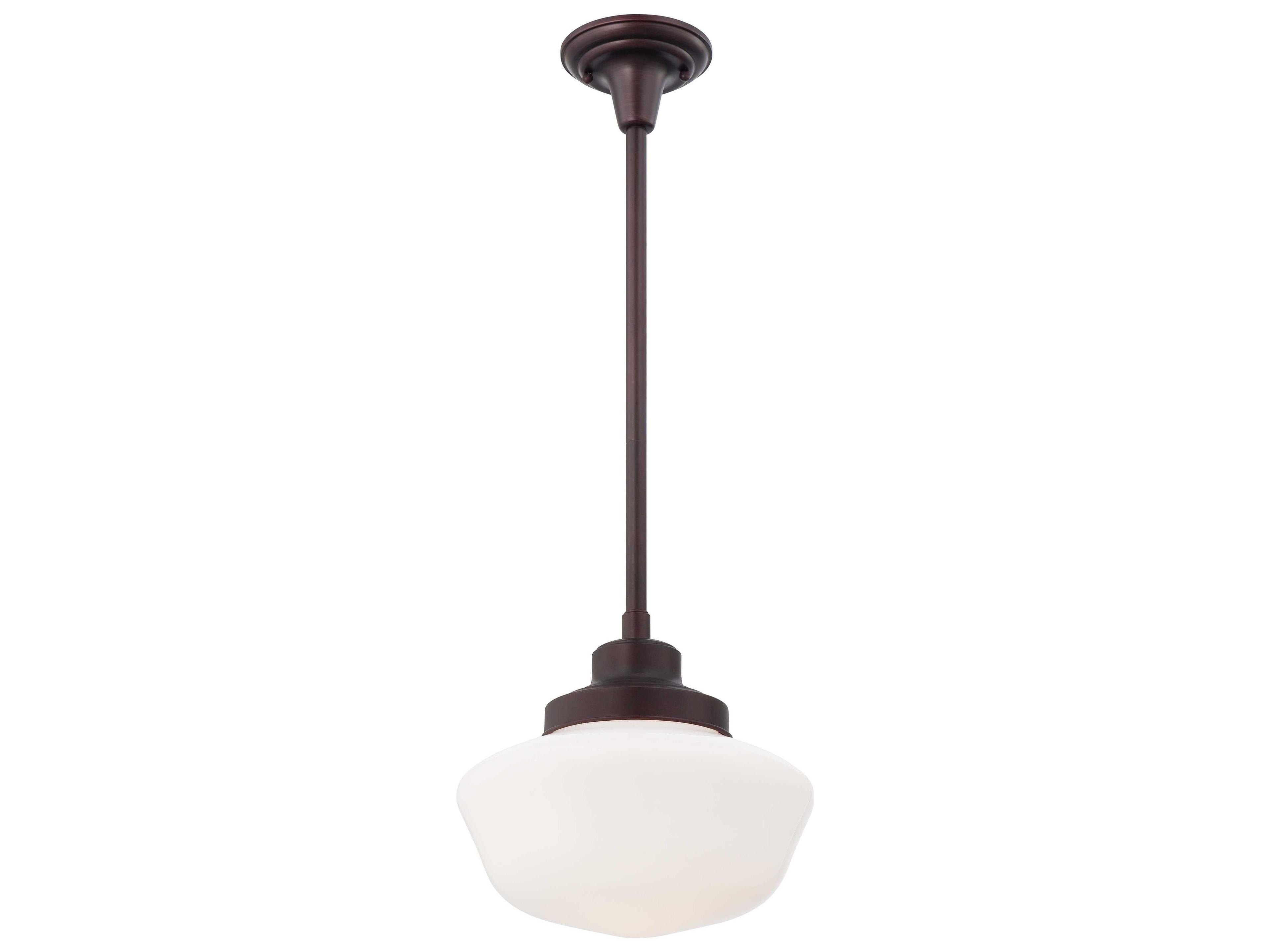 Minka Lavery Schoolhouse 1-Light Brushed Bronze Mini Pendant