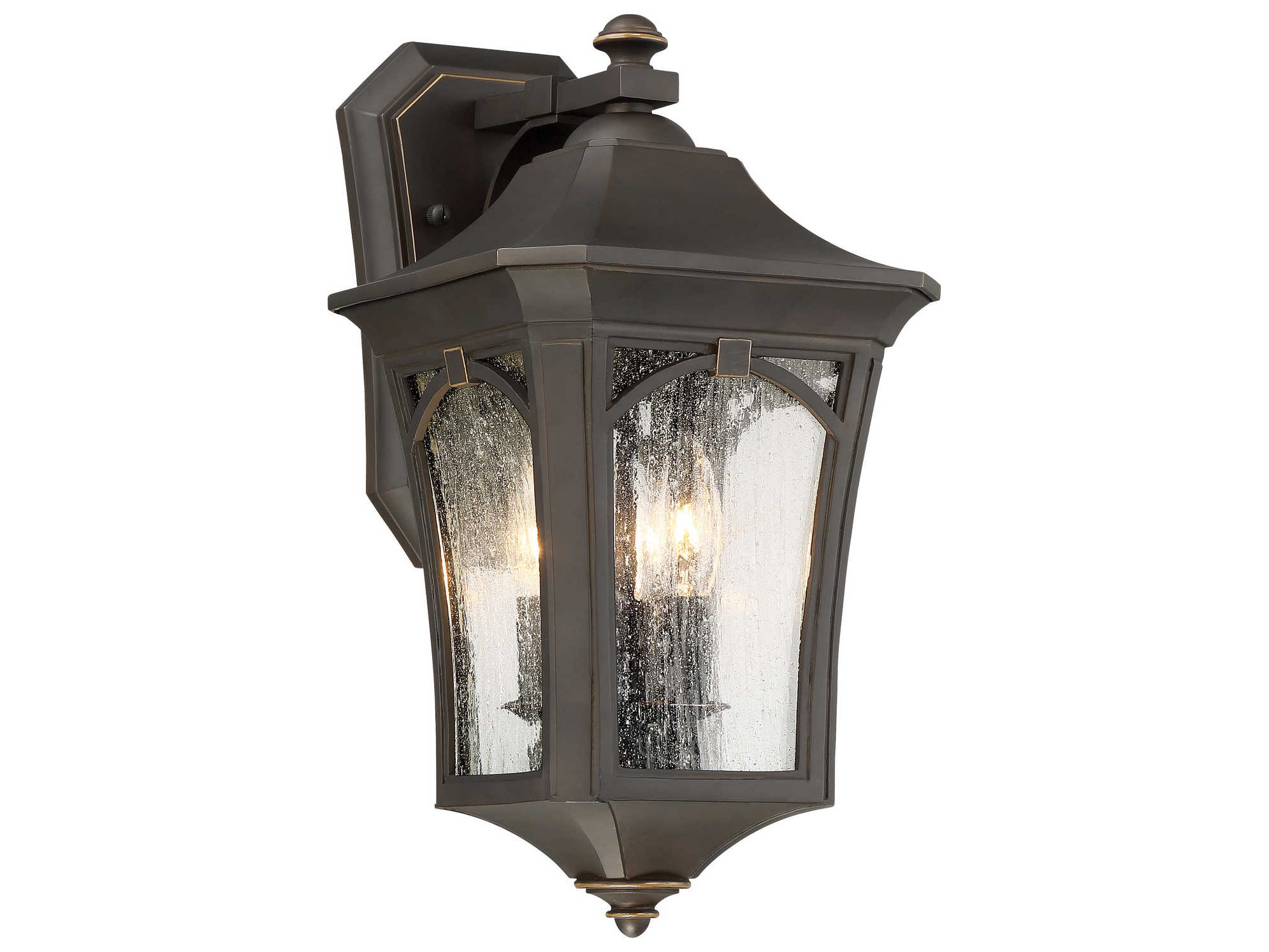 Minka Lavery Solida Oil Rubbed Bronze with Gold Highlights Glass Outdoor Wall Light