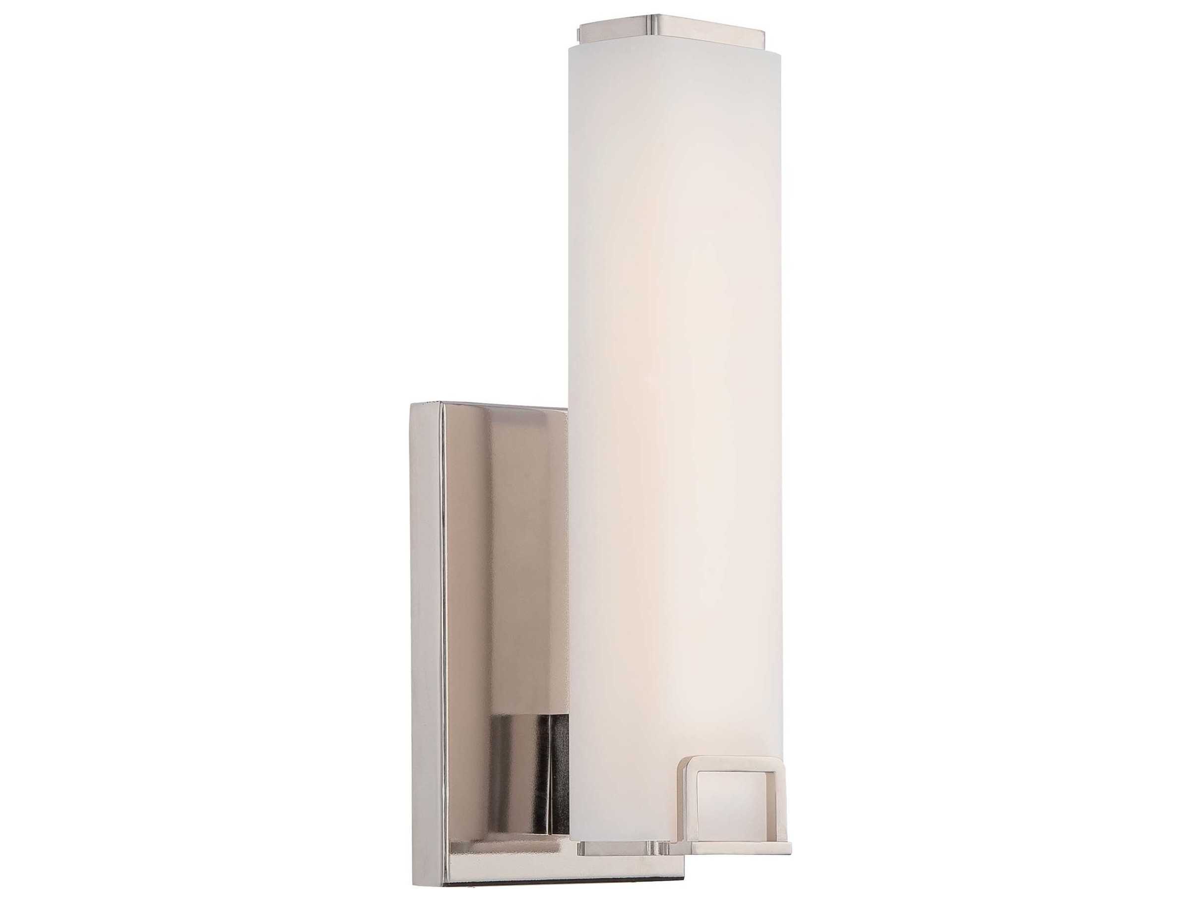 Minka Lavery Square 1-Light Polished Nickel Glass LED Wall Sconce