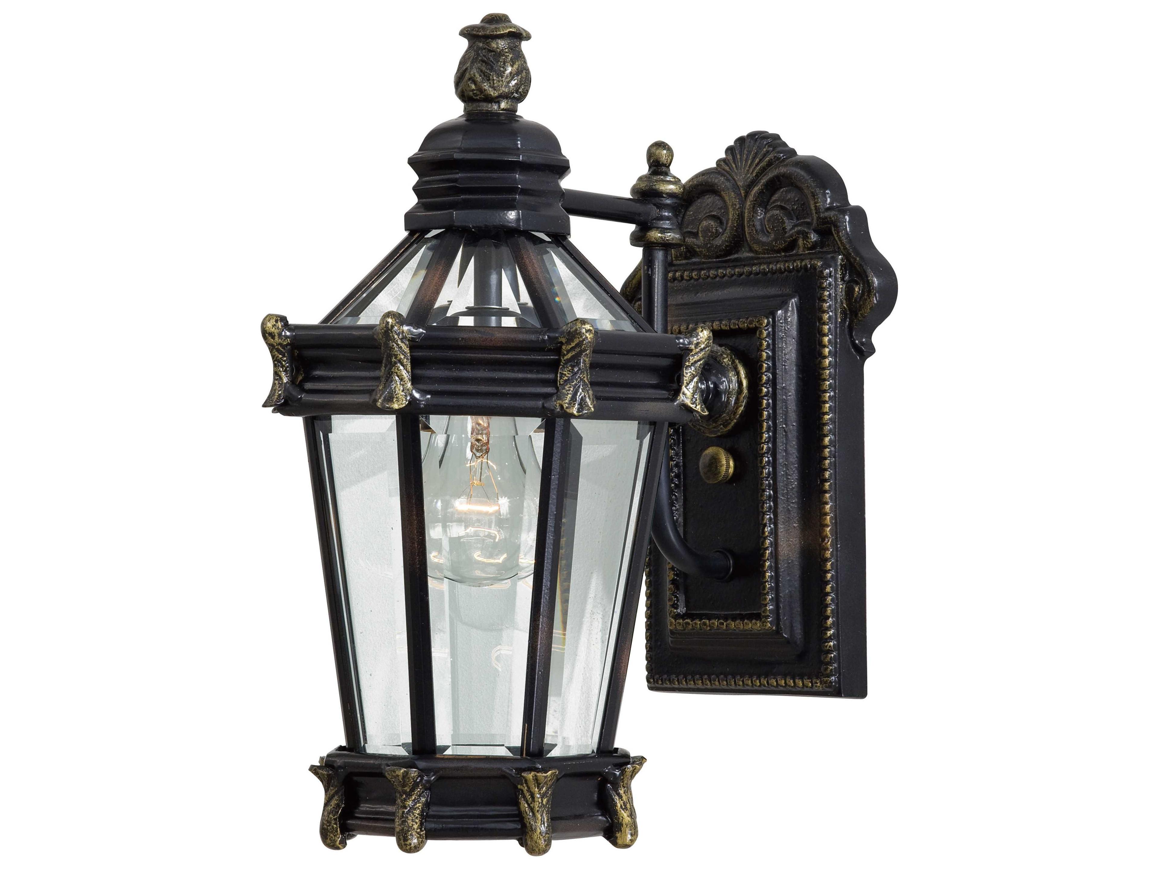 Minka Lavery Stratford Hall Heritage with Gold Highlights Glass Outdoor Wall Light