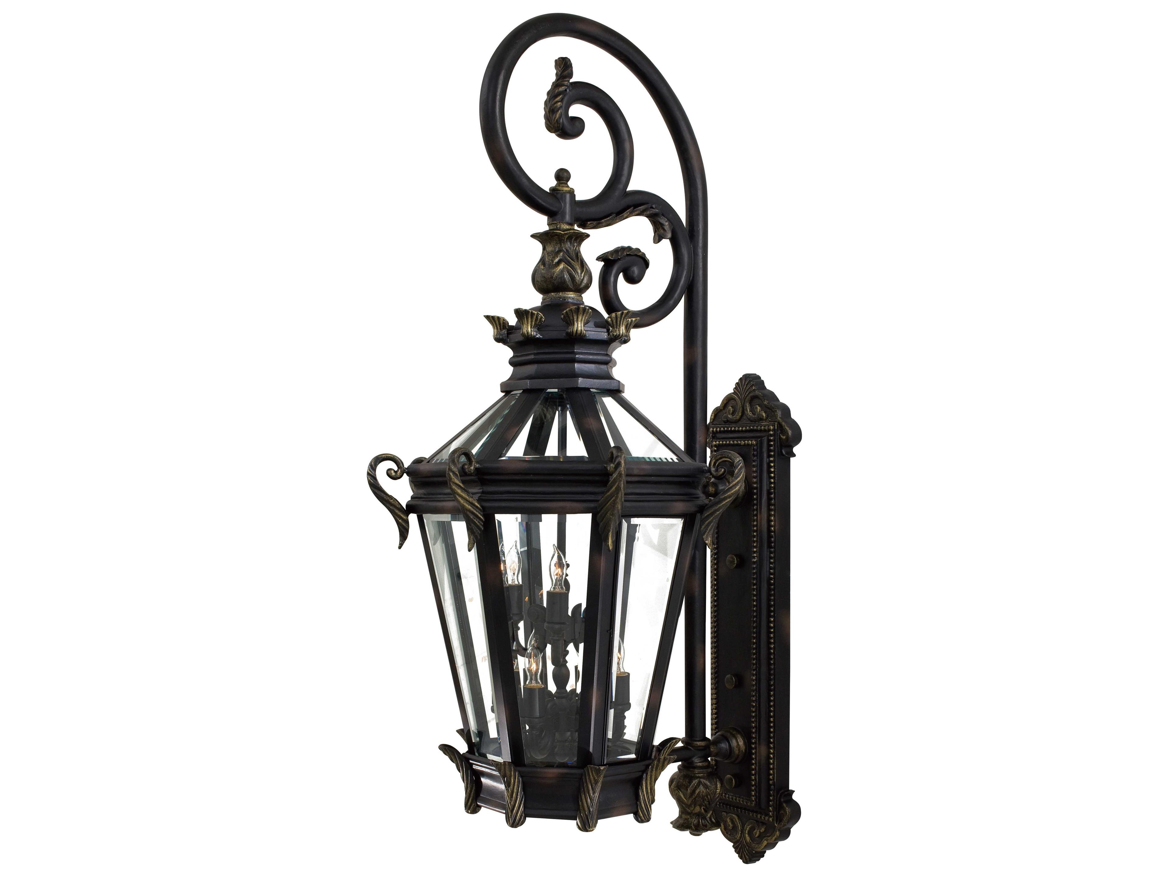 Minka Lavery Stratford Hall Heritage with Gold Highlights Glass Outdoor Wall Light