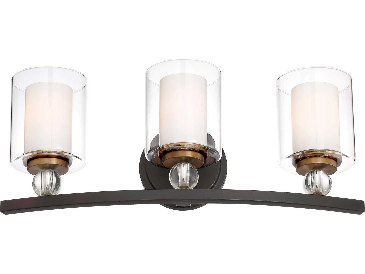 Minka Lavery Studio 5 3-Light Painted Bronze With Natural Brush Glass Vanity Light