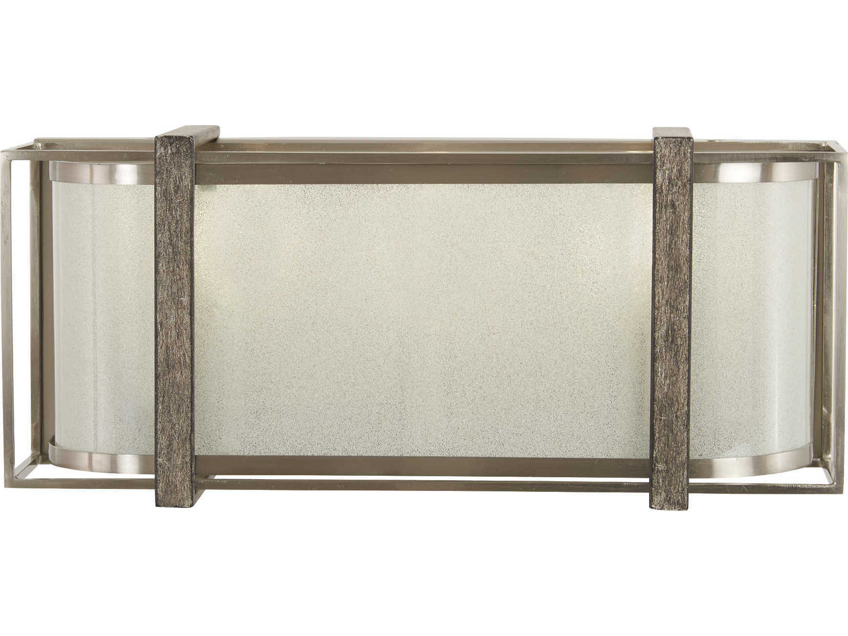 Minka Lavery Tysons Gate 3-Light Brushed Nickel Shale Wood Glass Vanity Light