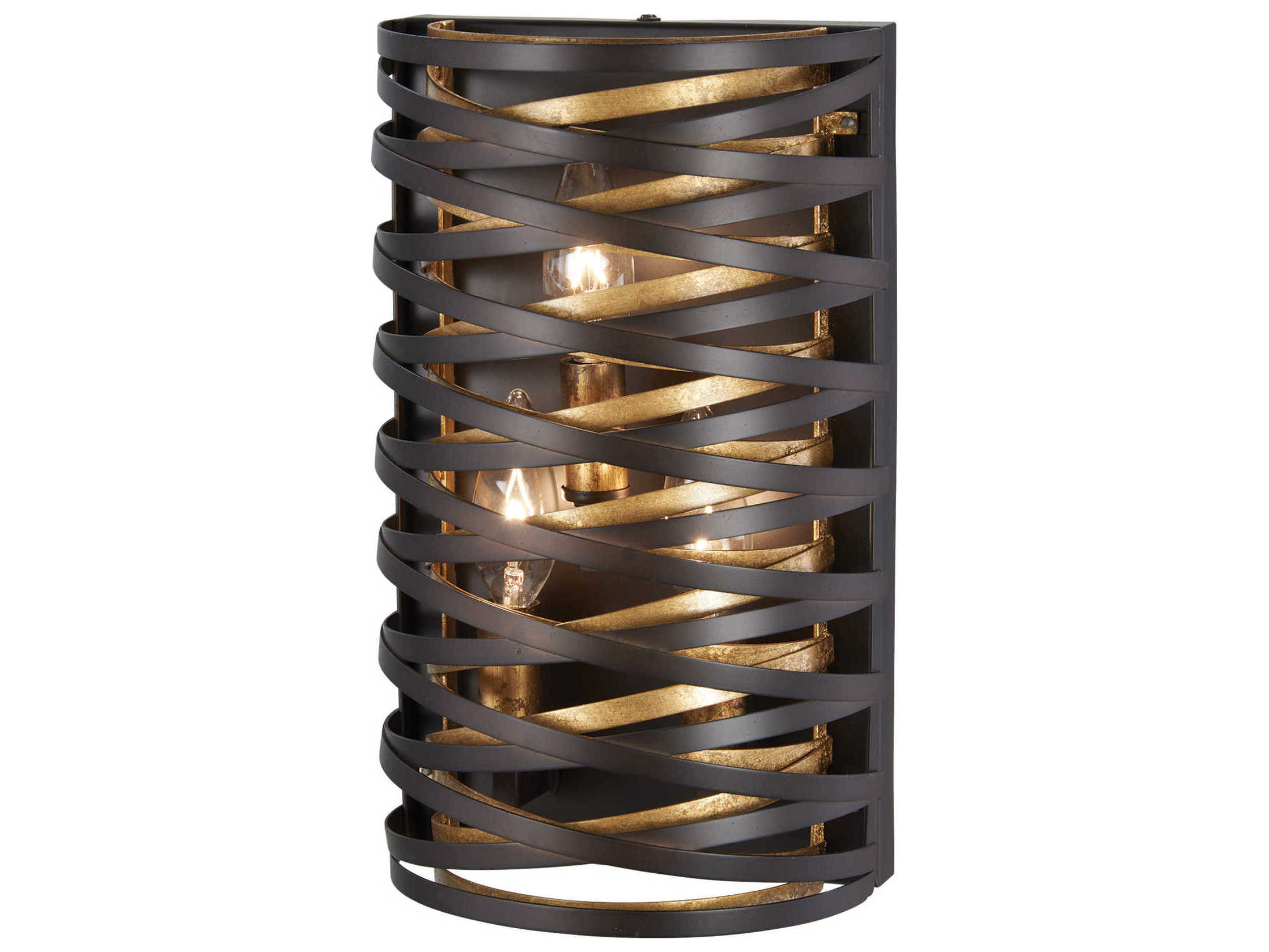 Minka Lavery Vortic Flow 3-Light Dark Bronze Mosaic Gold Wall Sconce