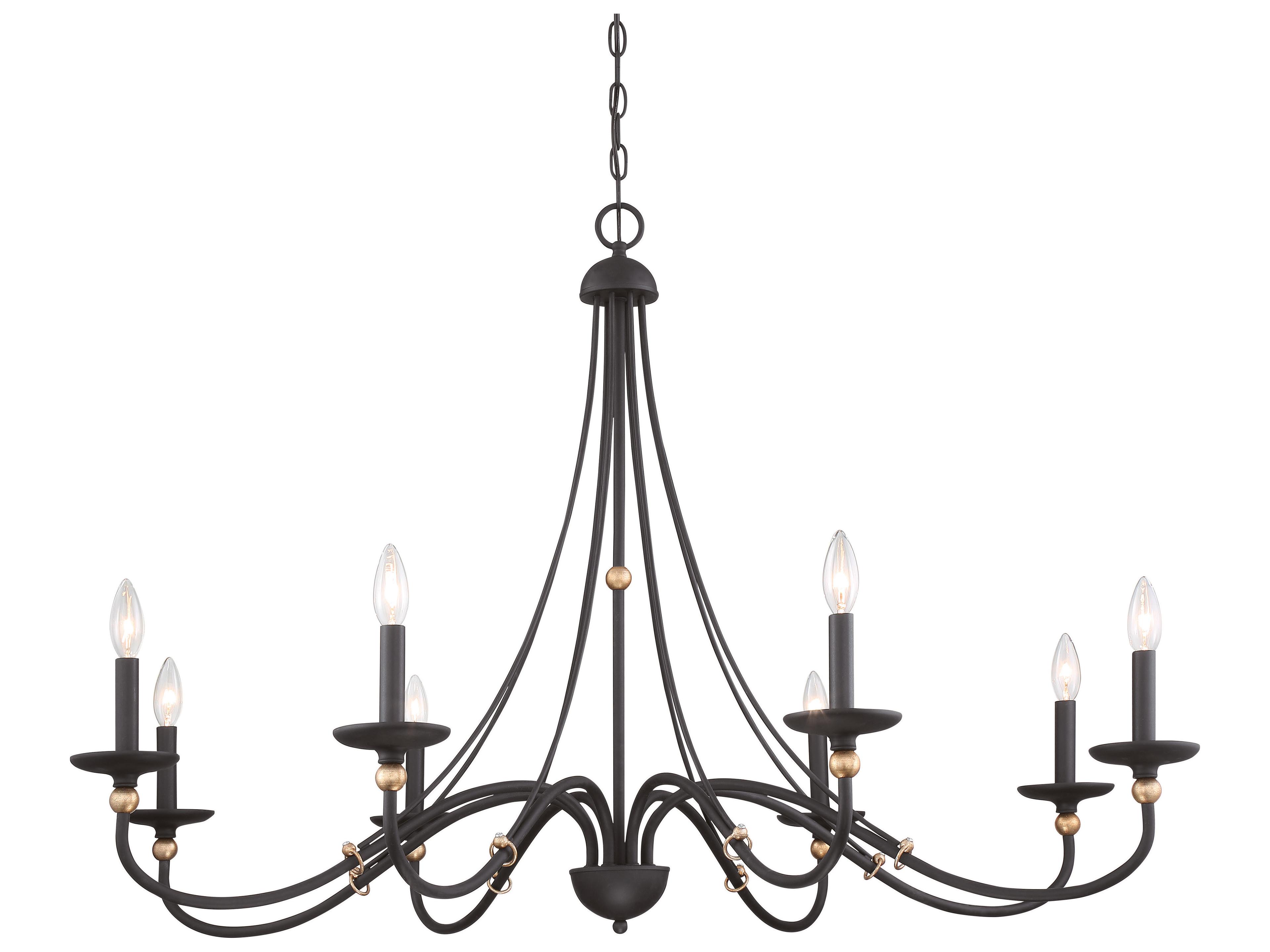 Minka Lavery Westchester County 8-Light Sand Coal Skyline Gold Leaf Black Candelabra Chandelier