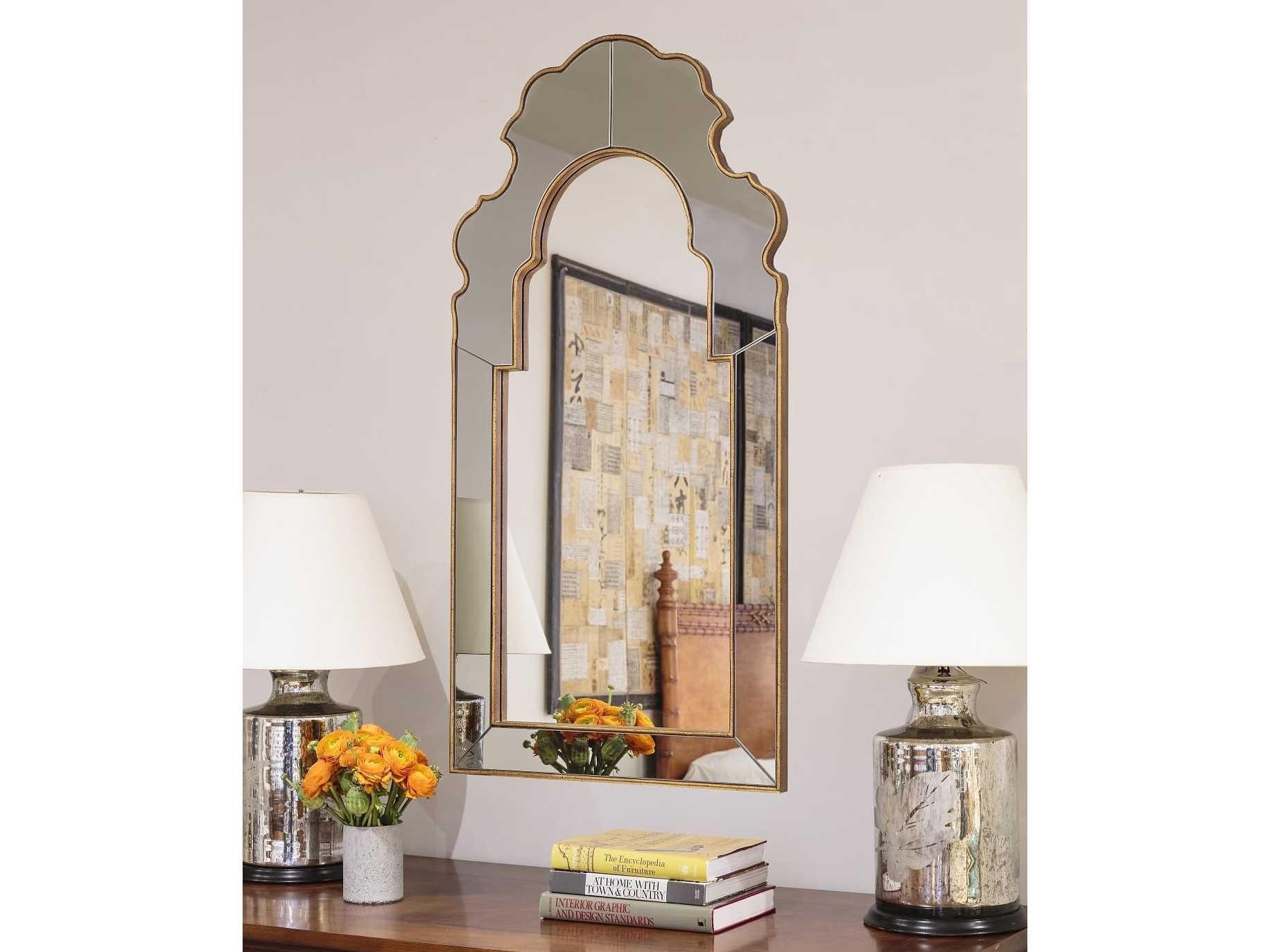 Mirror Home Bunny Williams Gold Speckle Grey Wall Mirror