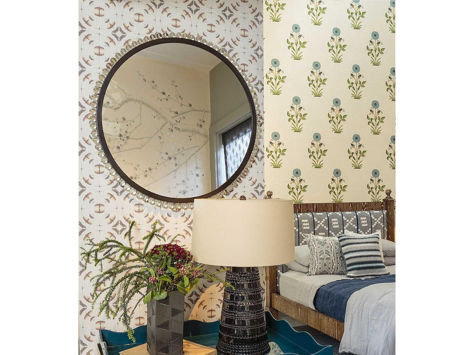 Mirror Home Jamie Drake Black Nickel Round Wall Mirror