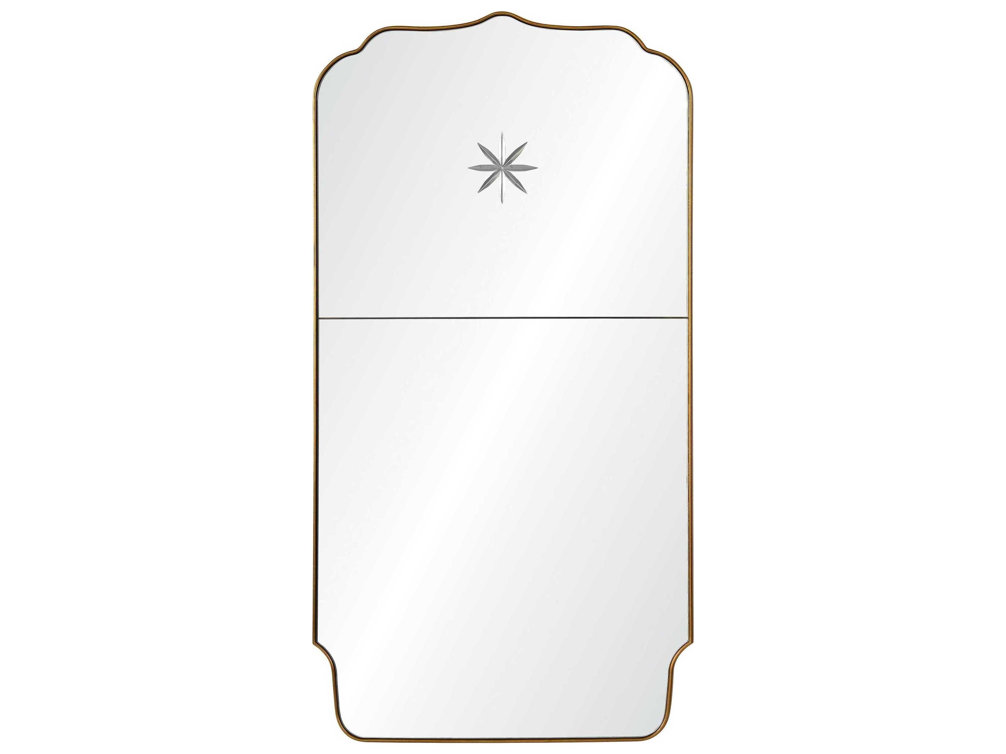 Mirror Home Michael S. Smith Distressed Gold Leaf Rectangular Wall Mirror