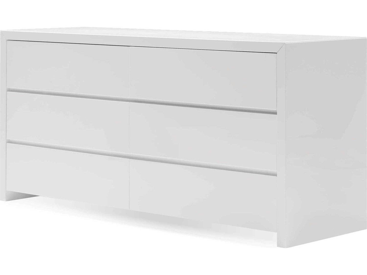 Mobital Blanche/bianca 6-Drawers White Double Dresser
