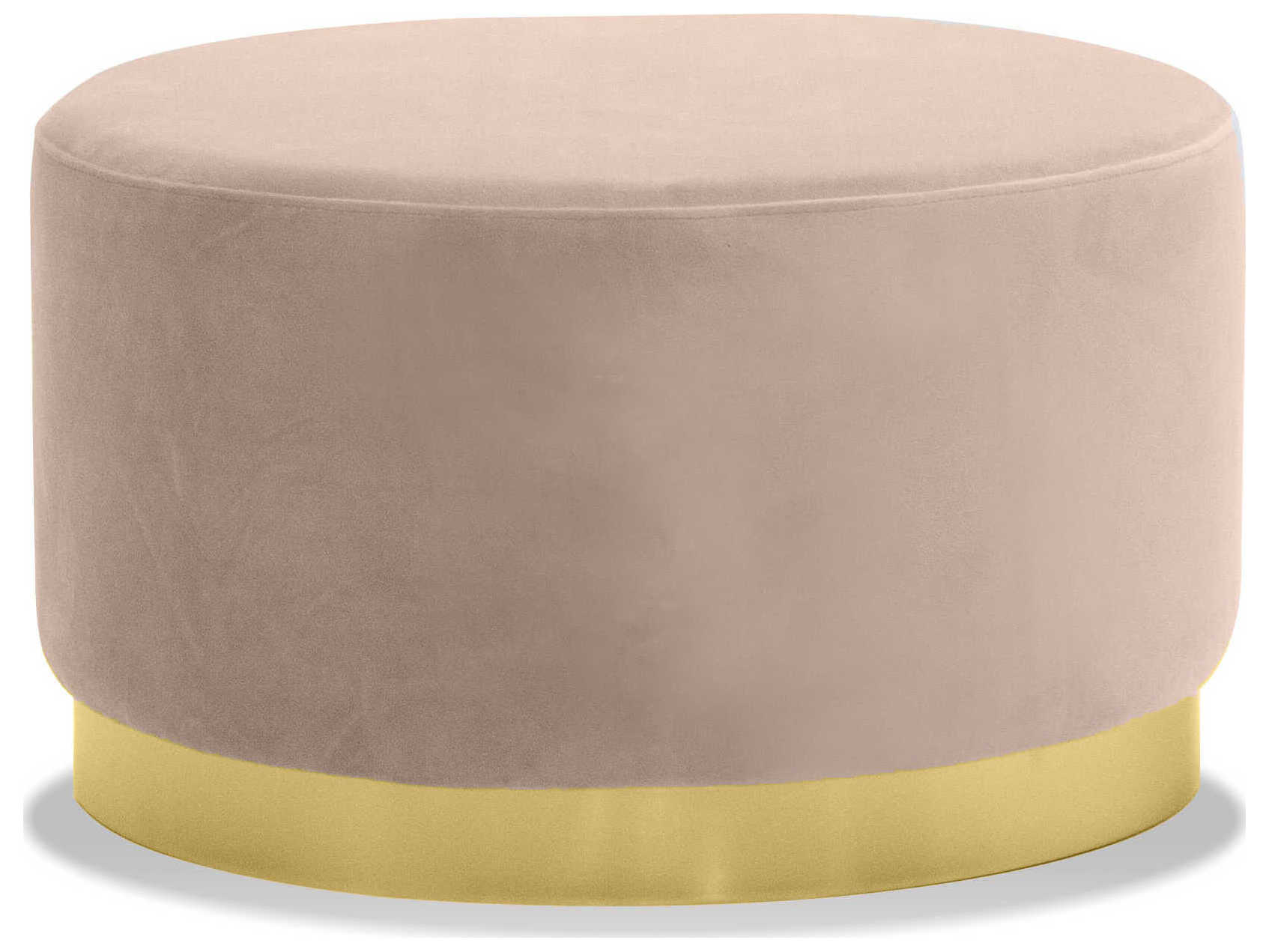 Mobital Pillbox Blush Gold Pink Upholstered Ottoman
