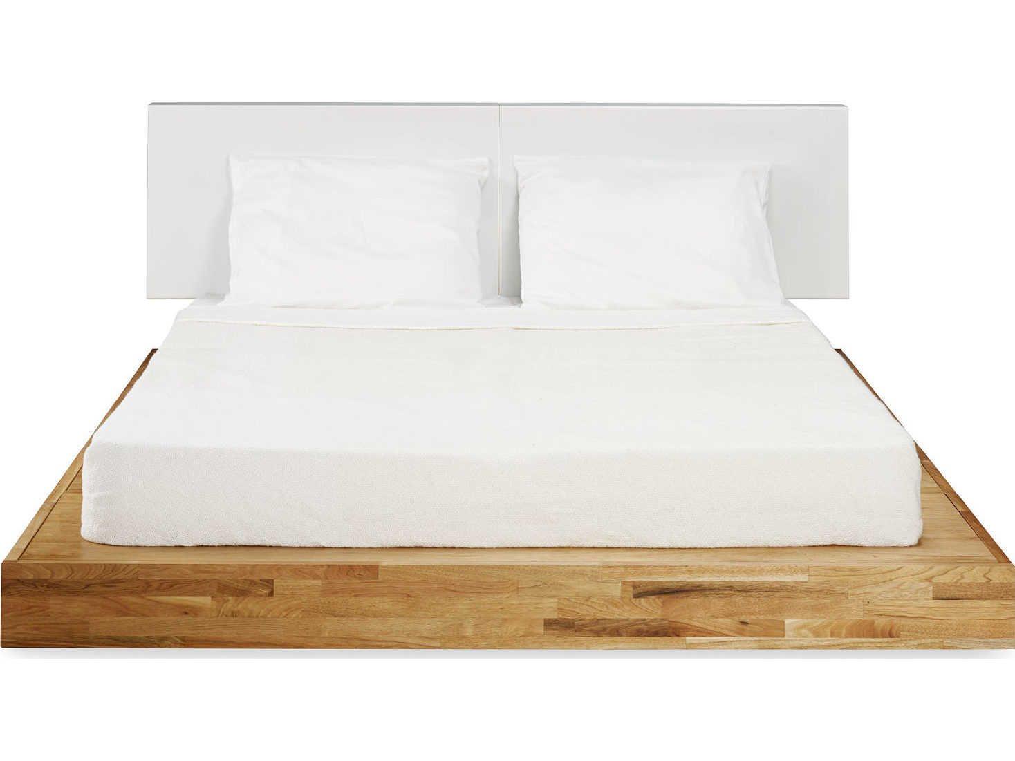 Mash Studios Natural Linseed Oil Brown Walnut Wood King Platform Bed