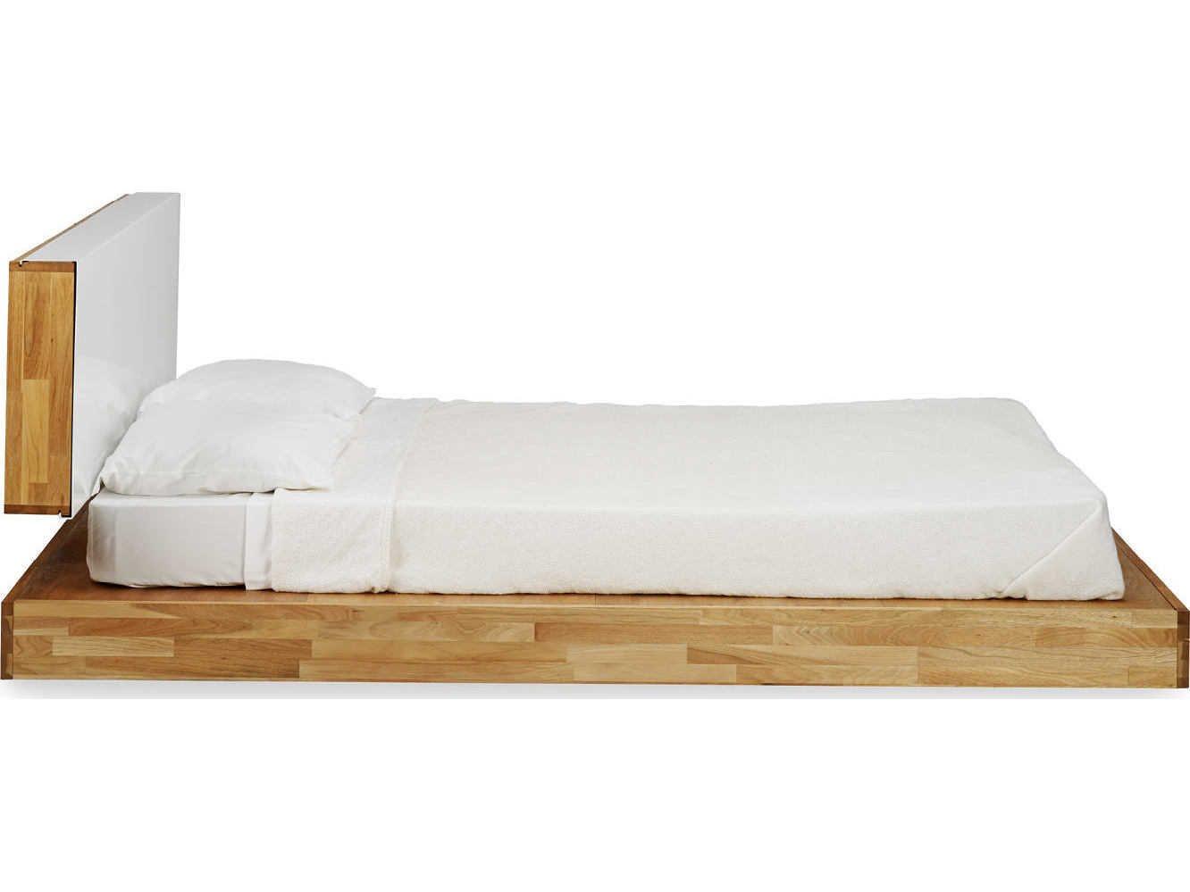 Mash Studios Natural Linseed Oil Brown Walnut Wood King Platform Bed