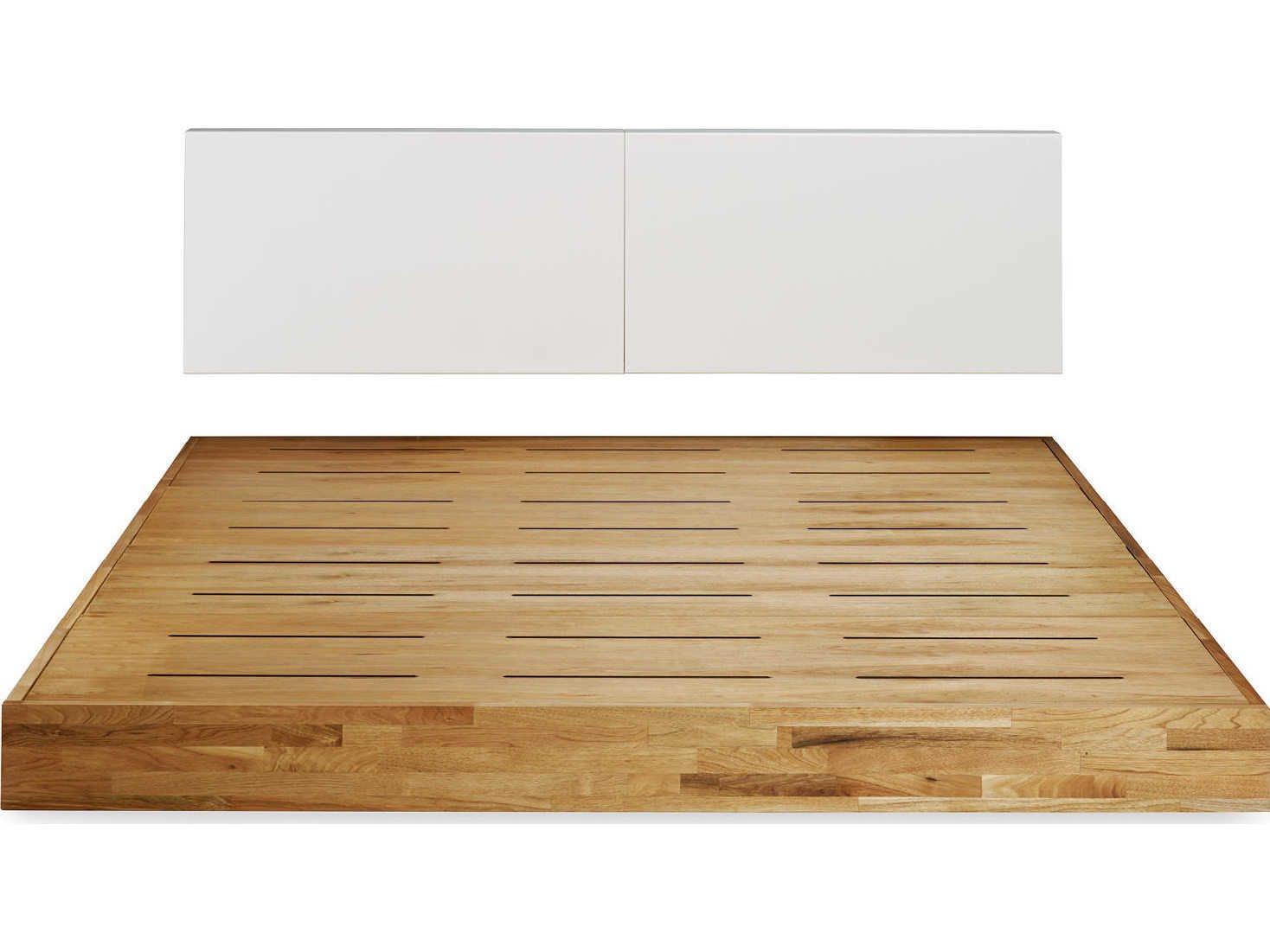 Mash Studios Natural Linseed Oil Brown Walnut Wood King Platform Bed