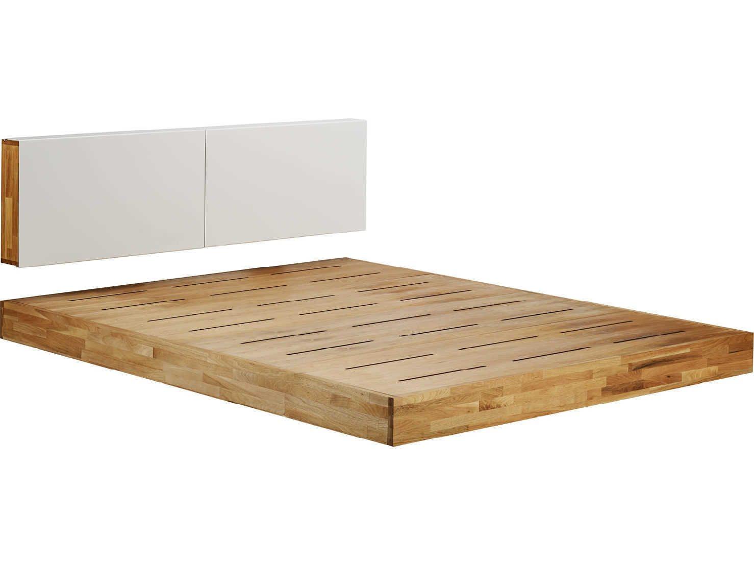 Mash Studios Natural Linseed Oil Brown Walnut Wood King Platform Bed