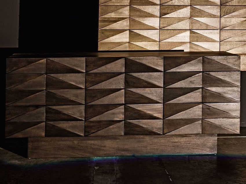 Noir 75" Walnut Wood Ebony Sideboard