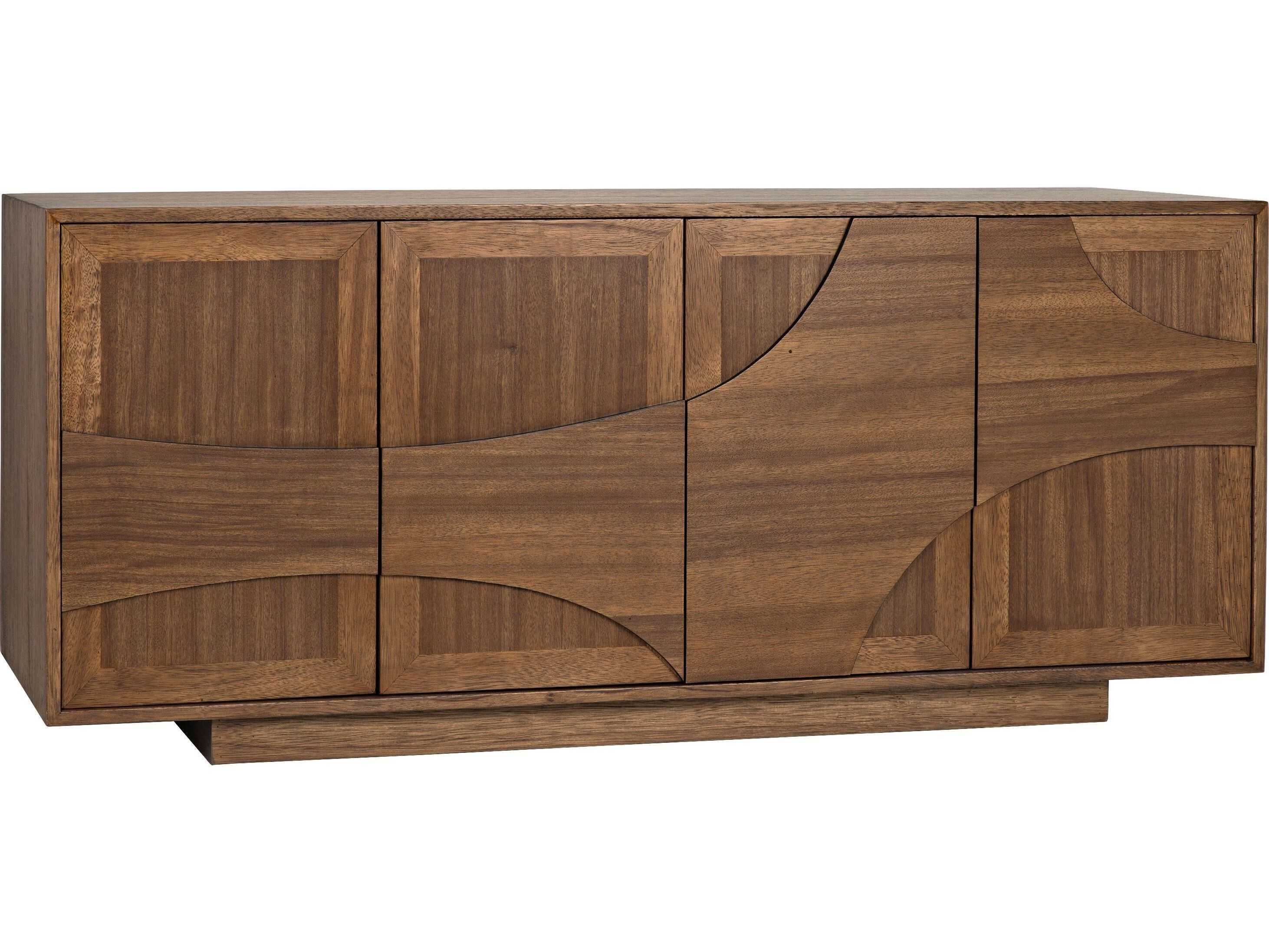 Noir 75" Walnut Wood Dark Sideboard