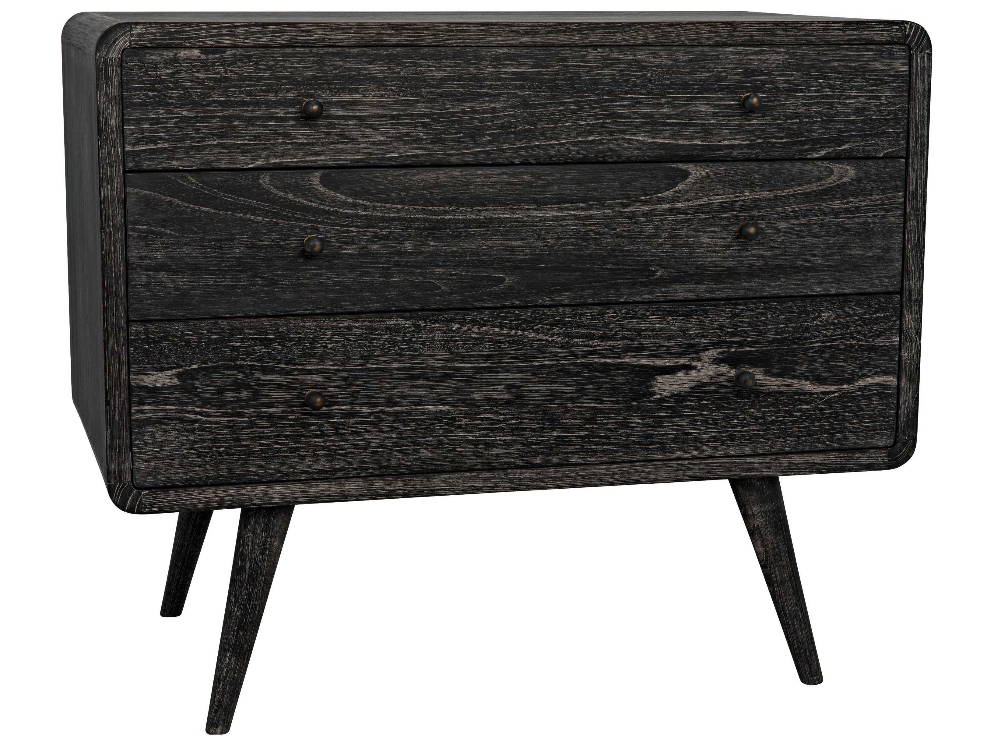 Noir Charcoal Black Sungkai Wood Accent Chest