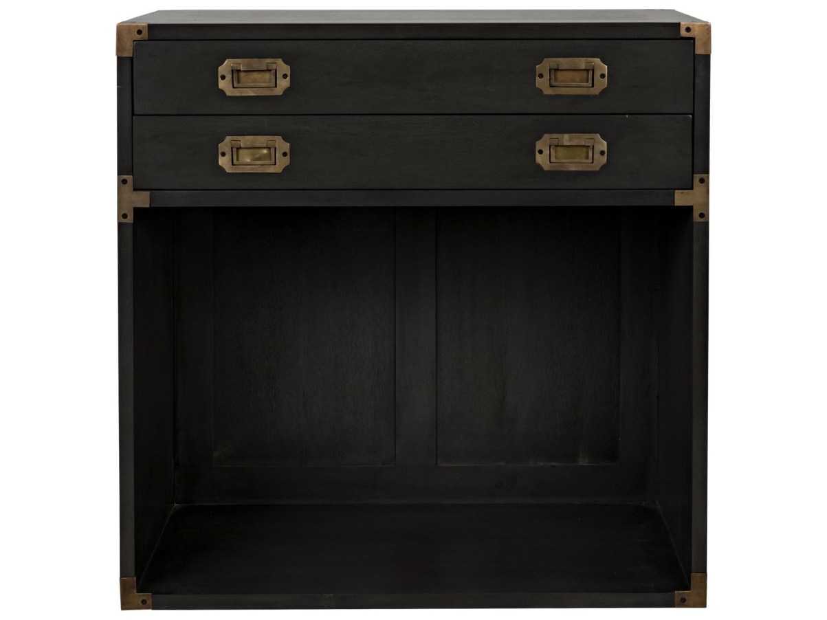 Noir Pale Black Mahogany Wood Accent Chest