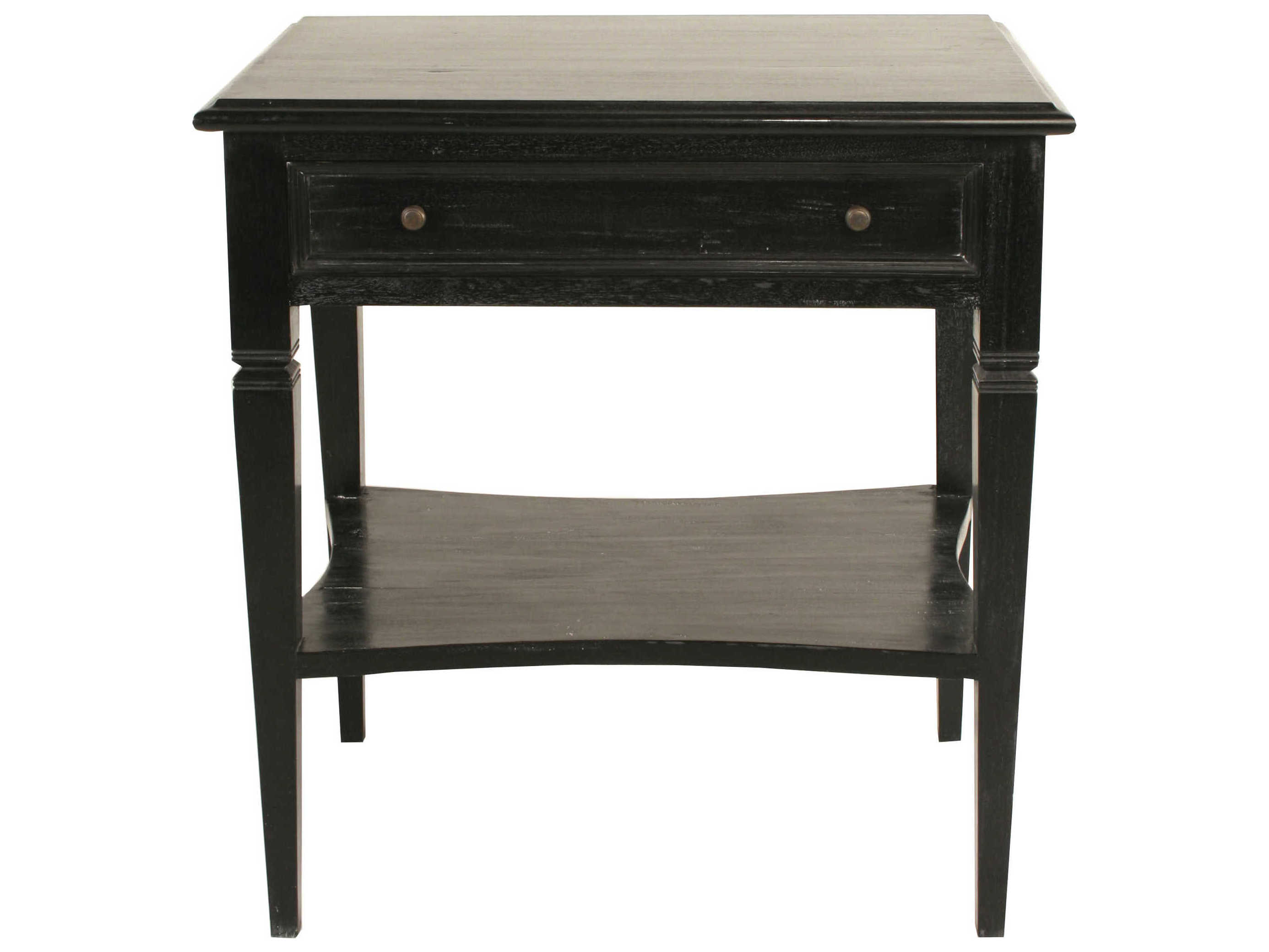 Noir Oxford 1-Drawer Mahogany Wood Nightstand