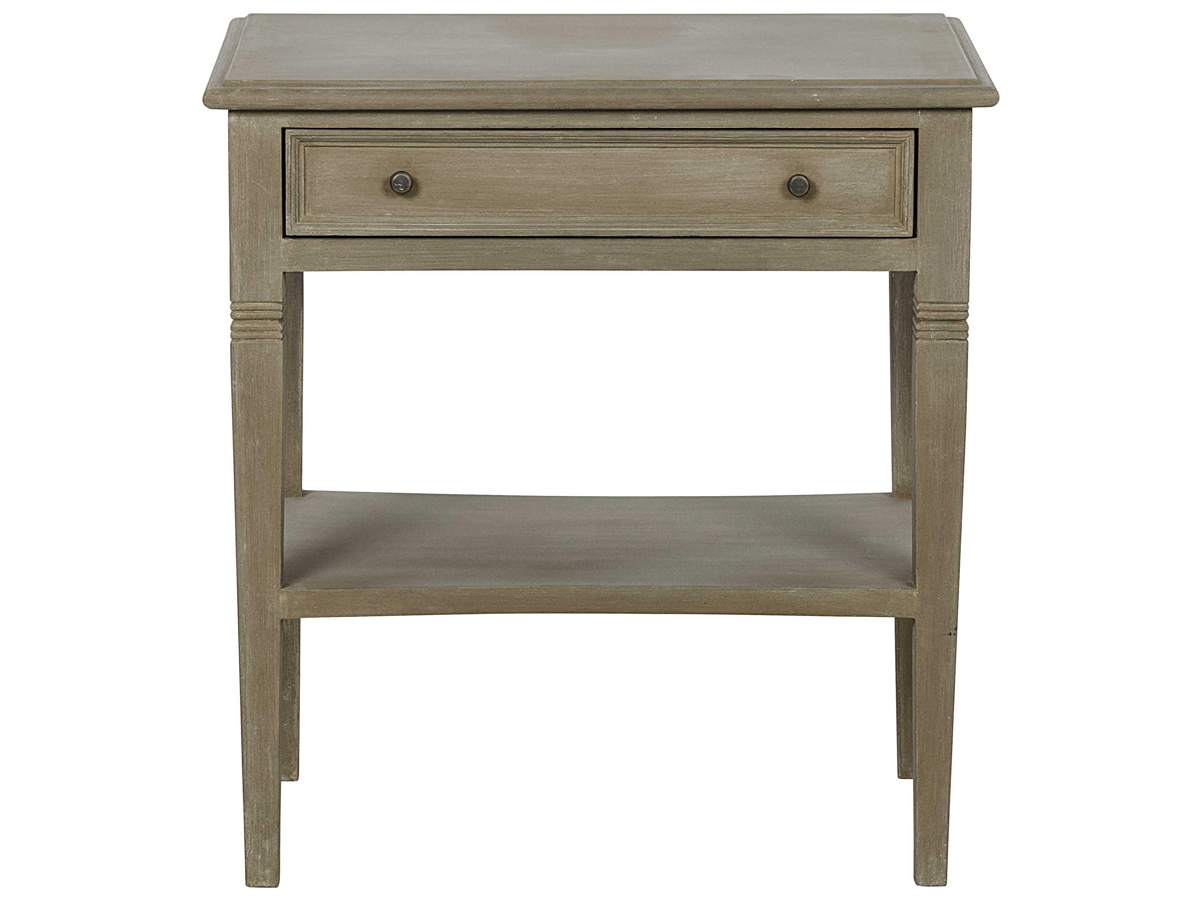 Noir Oxford 1-Drawer Brown Mahogany Wood Nightstand