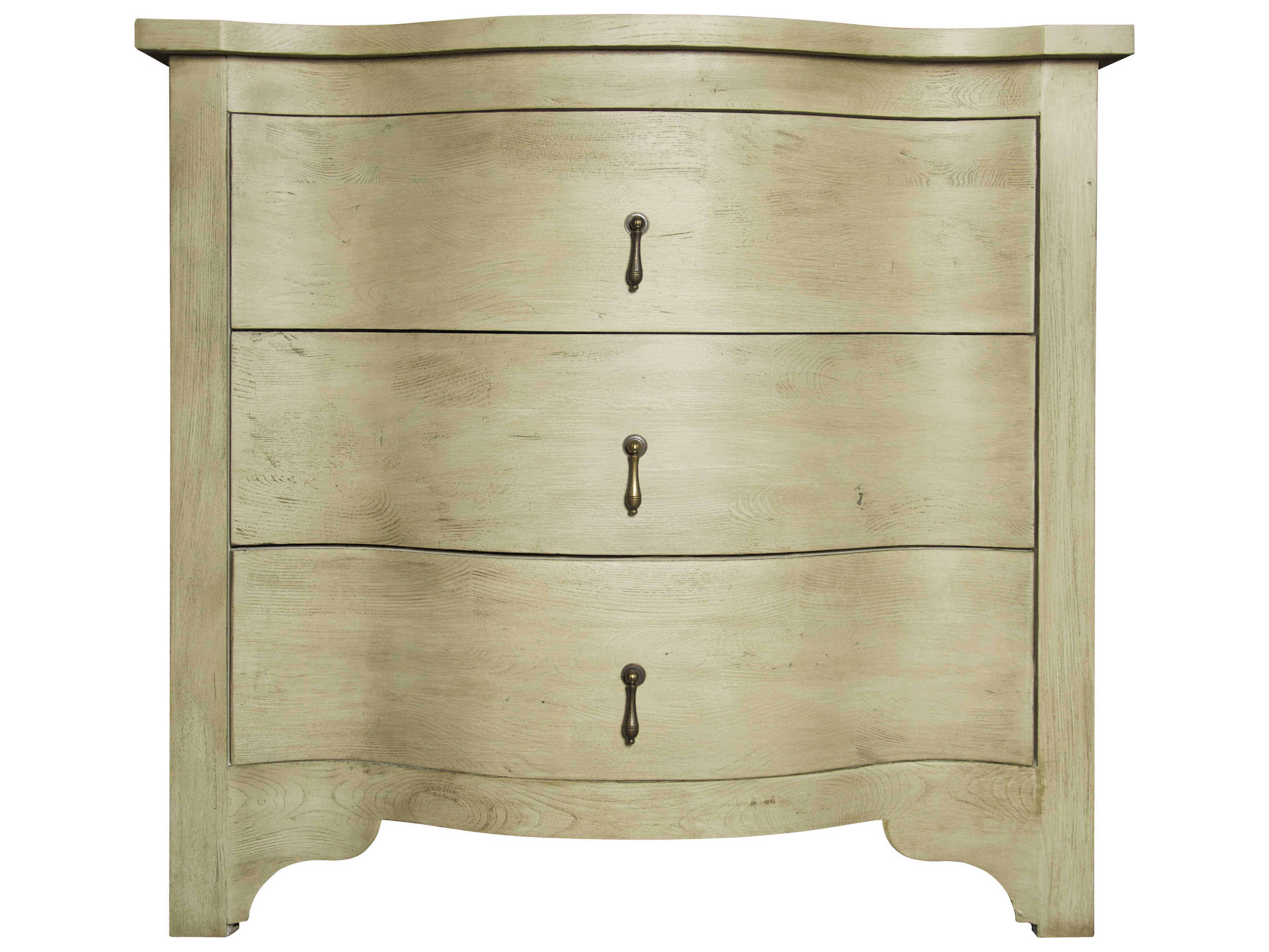 Noir Bedroom Storage 3-Drawers Gray Elm Wood Nightstand