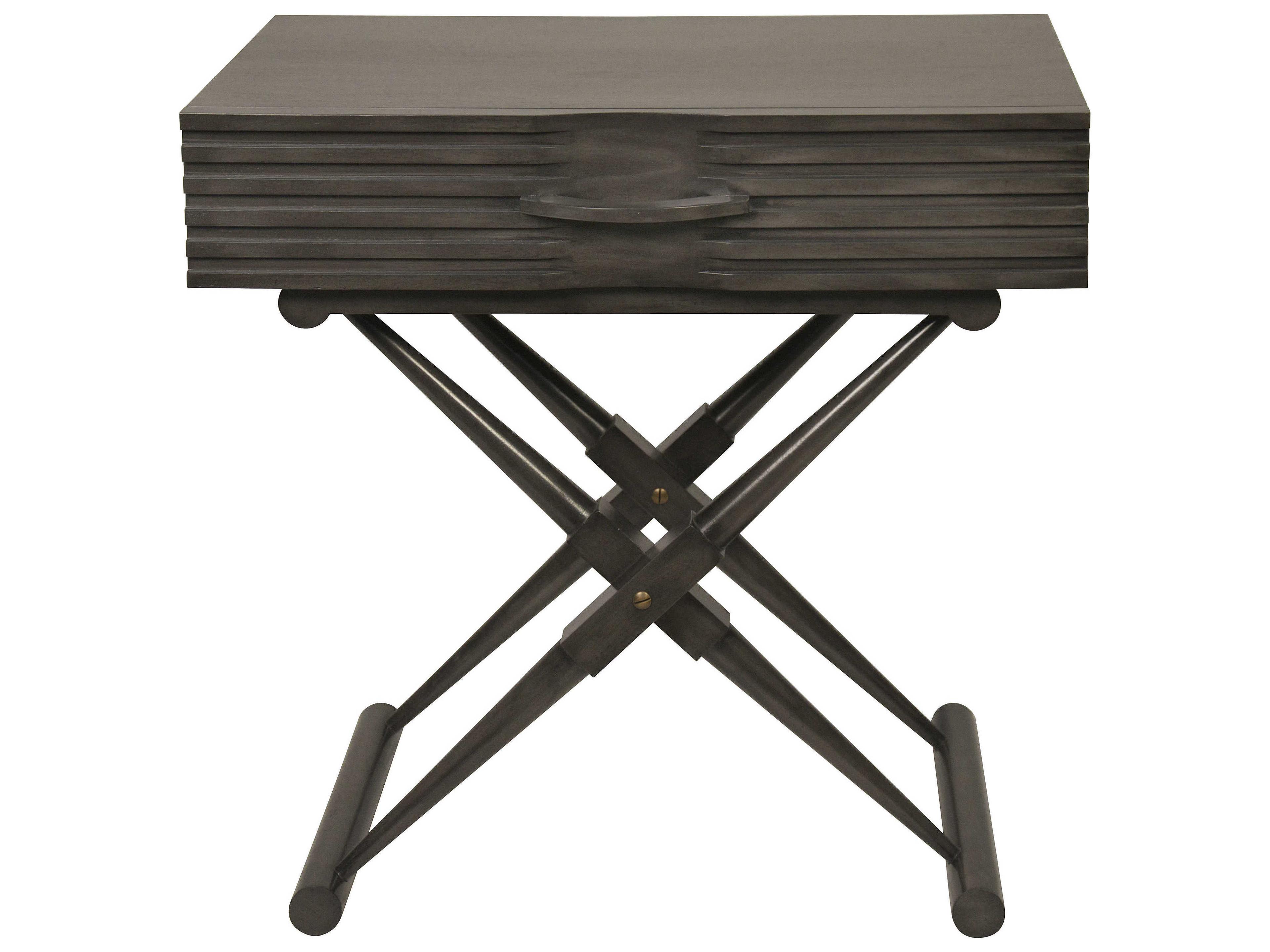 Noir Bedroom Storage 1-Drawer Brown Mahogany Wood Nightstand