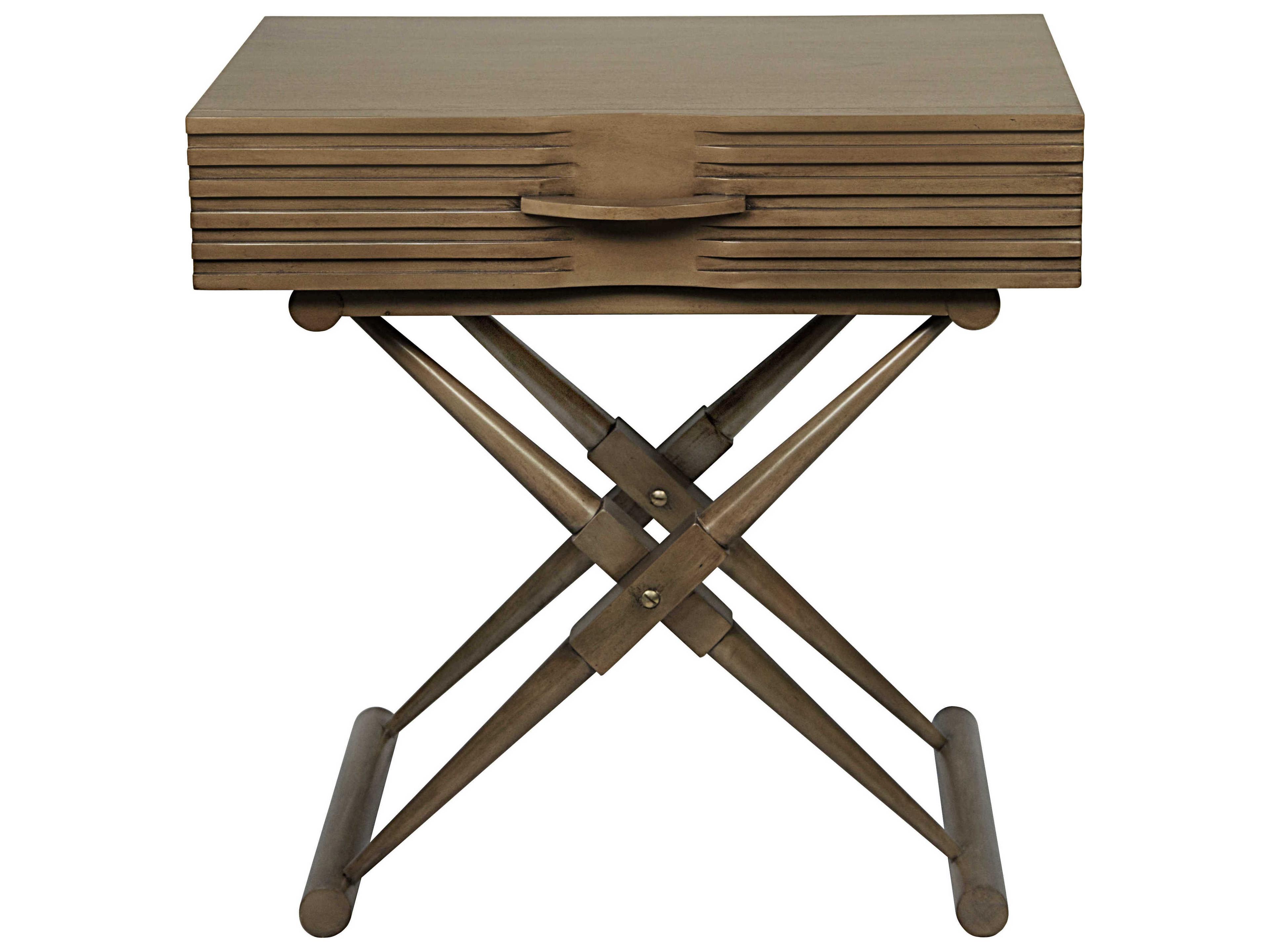 Noir Bedroom Storage 1-Drawer Mahogany Wood Nightstand