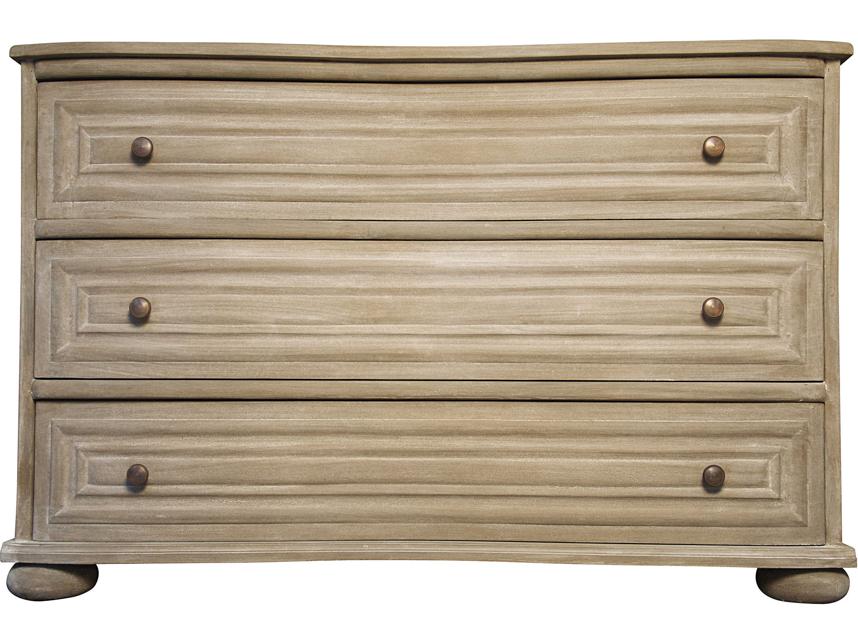 Noir Bedroom Storage Lauren 3-Drawers Beige Mahogany Wood Dresser