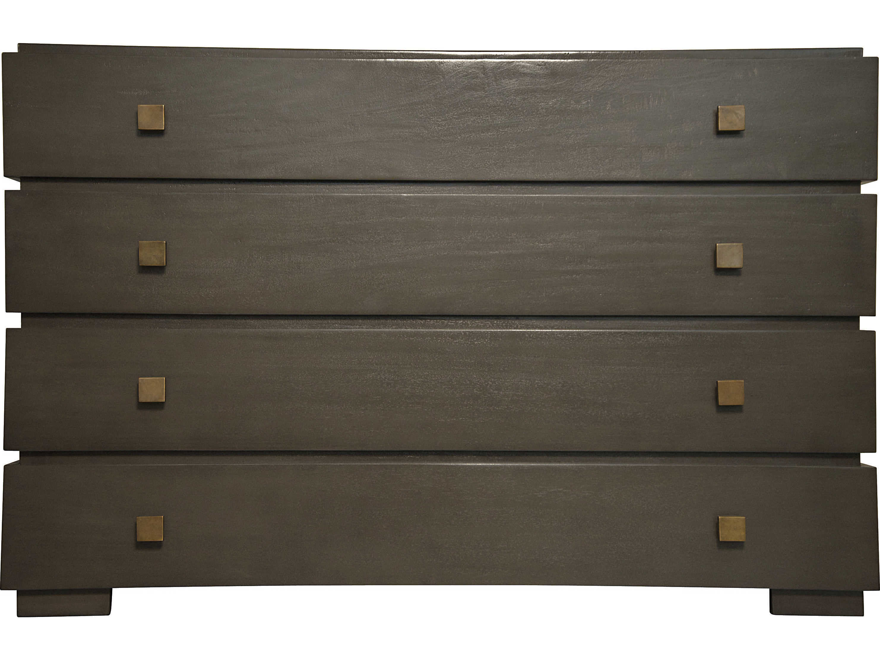 Noir Bedroom Storage Hofman 4-Drawers Brown Mahogany Wood Dresser