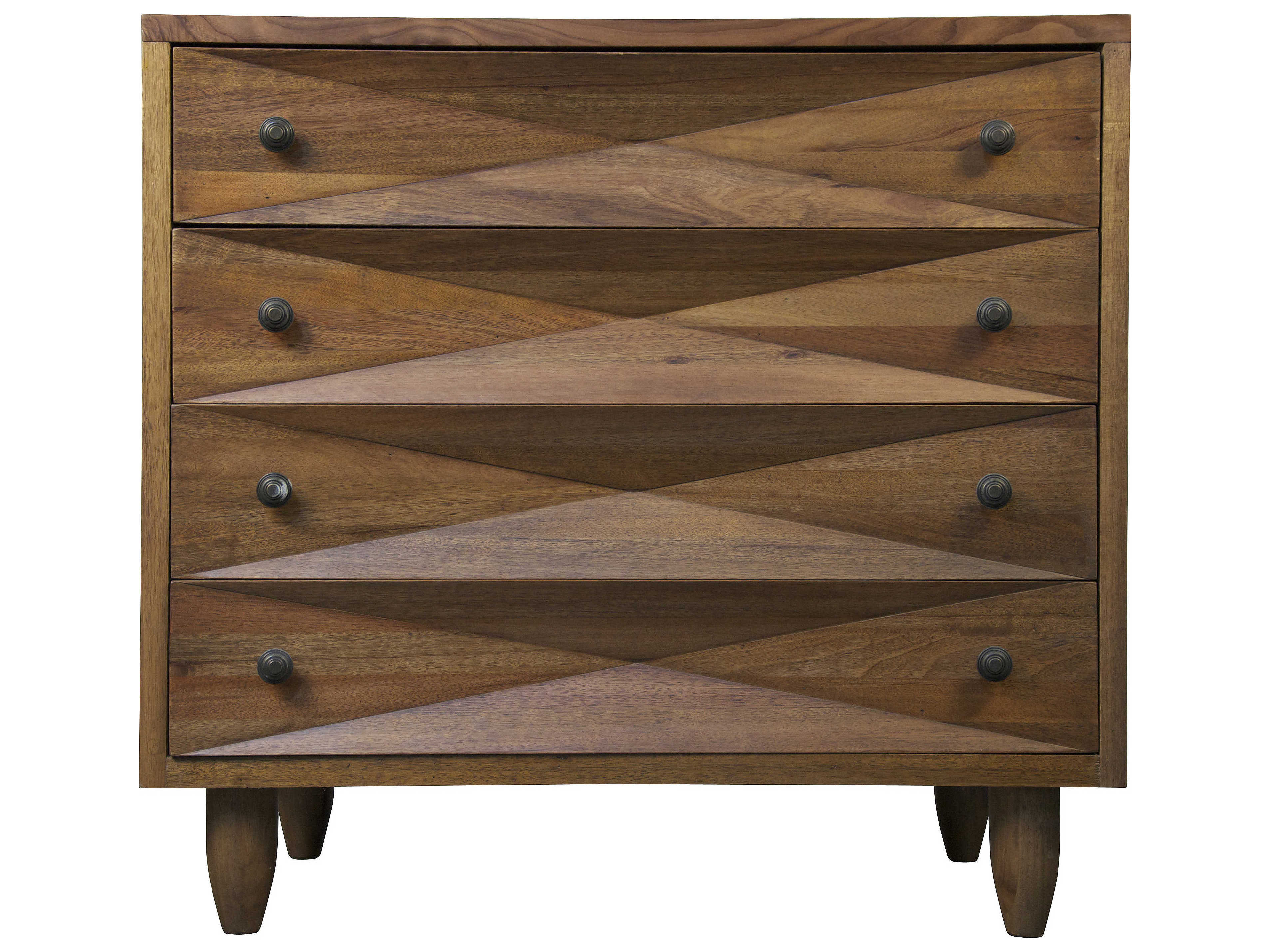 Noir Bedroom Storage Dark Walnut Brown Wood Accent Chest