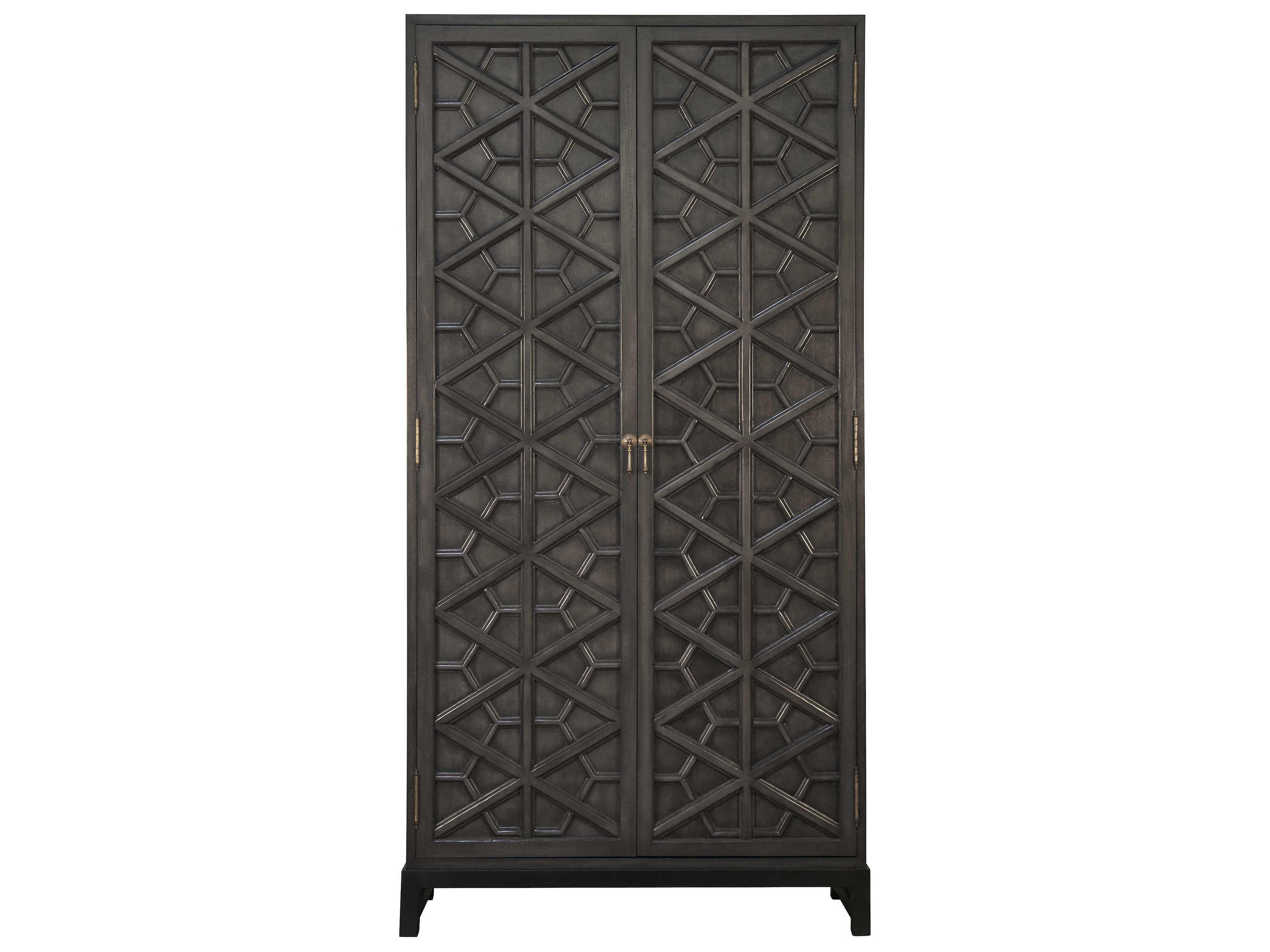 Noir Bedroom Storage Pale Gray Mahogany Wood Wardrobe Armoire