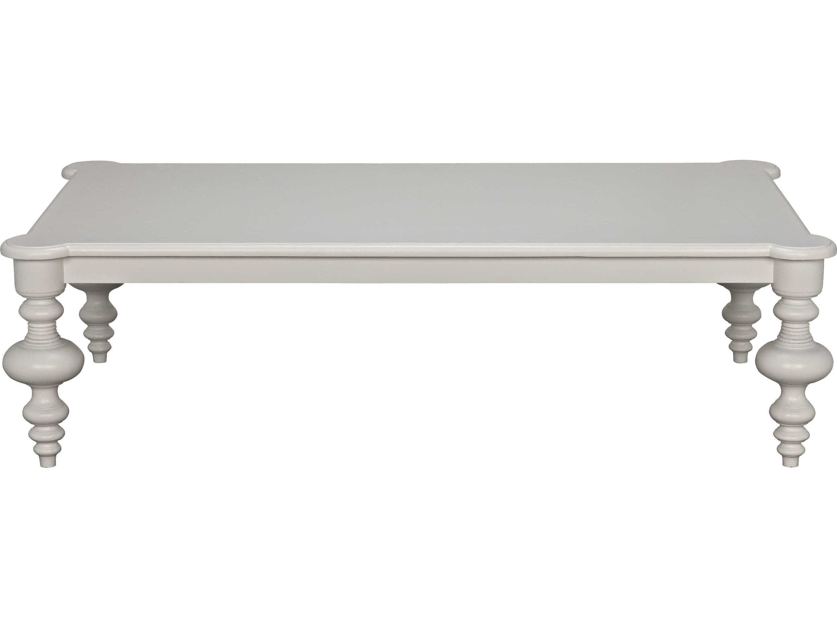 Noir Rectangular Wood Solid White Coffee Table