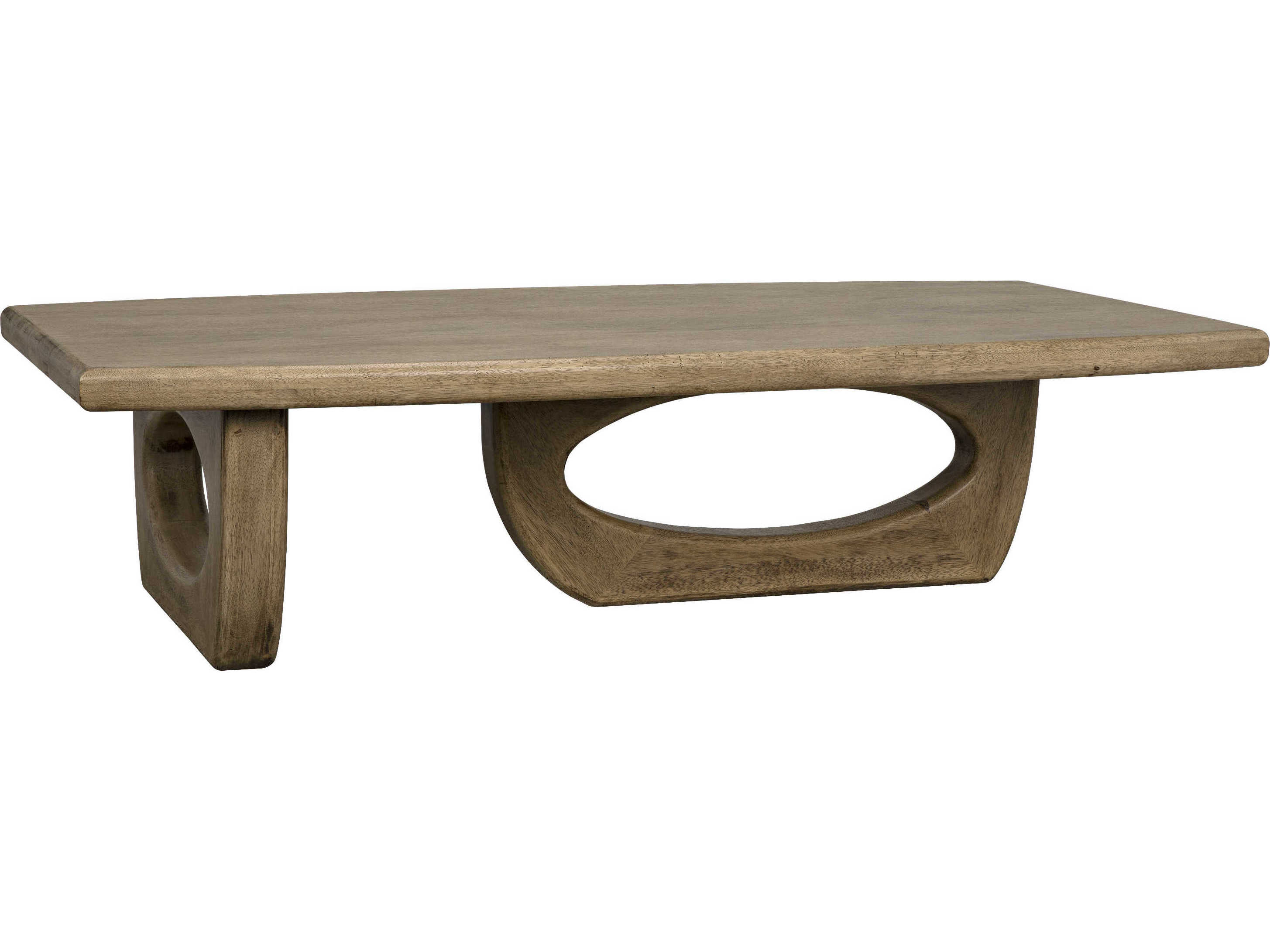Noir Rectangular Wood Bleached Walnut Coffee Table