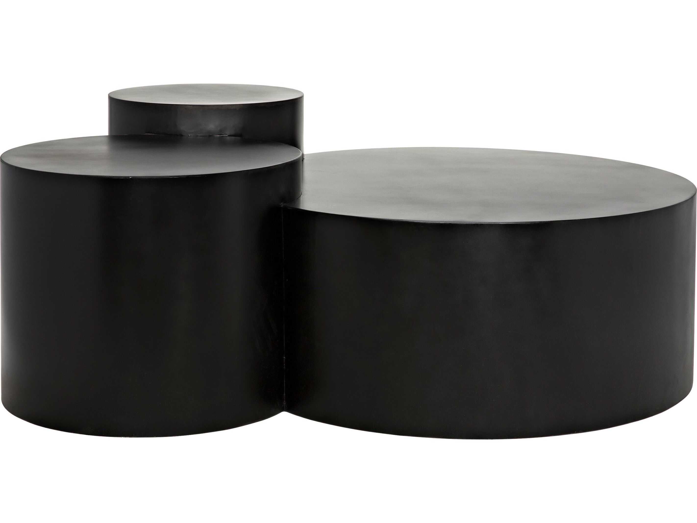 Noir Round Black Metal Coffee Table