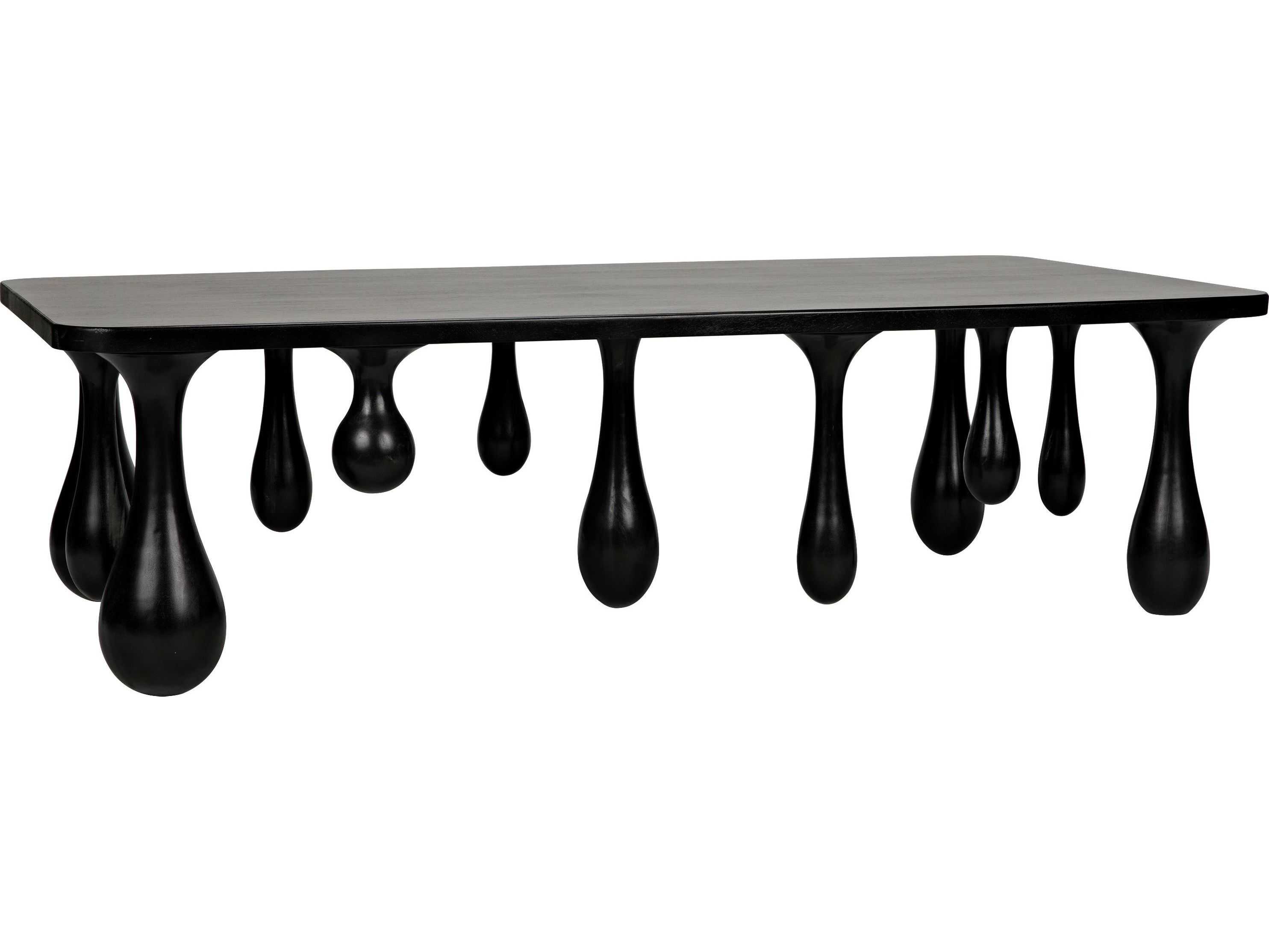 Noir Rectangular Wood Hand Rubbed Black Coffee Table