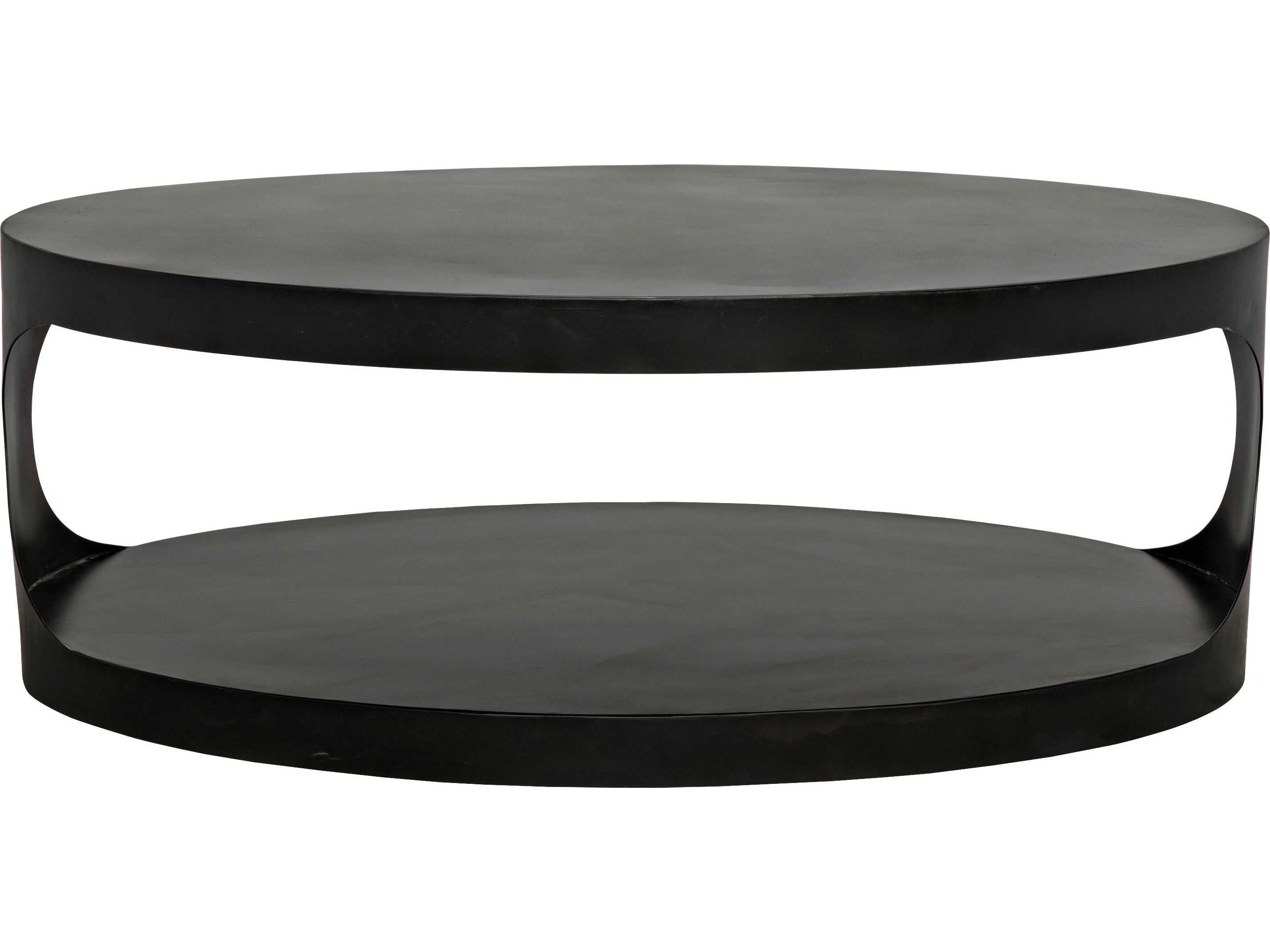 Noir Oval Black Metal Coffee Table