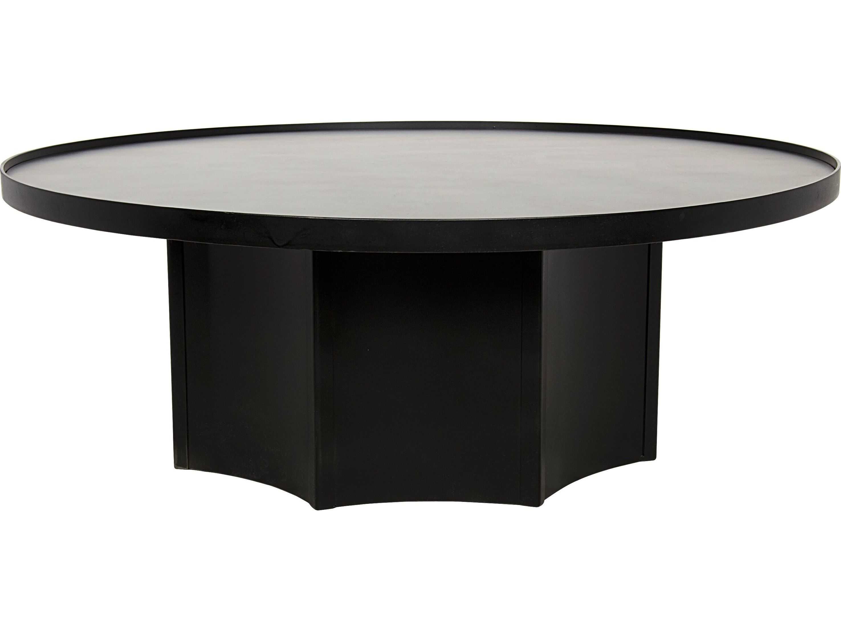 Noir Round Black Metal Coffee Table