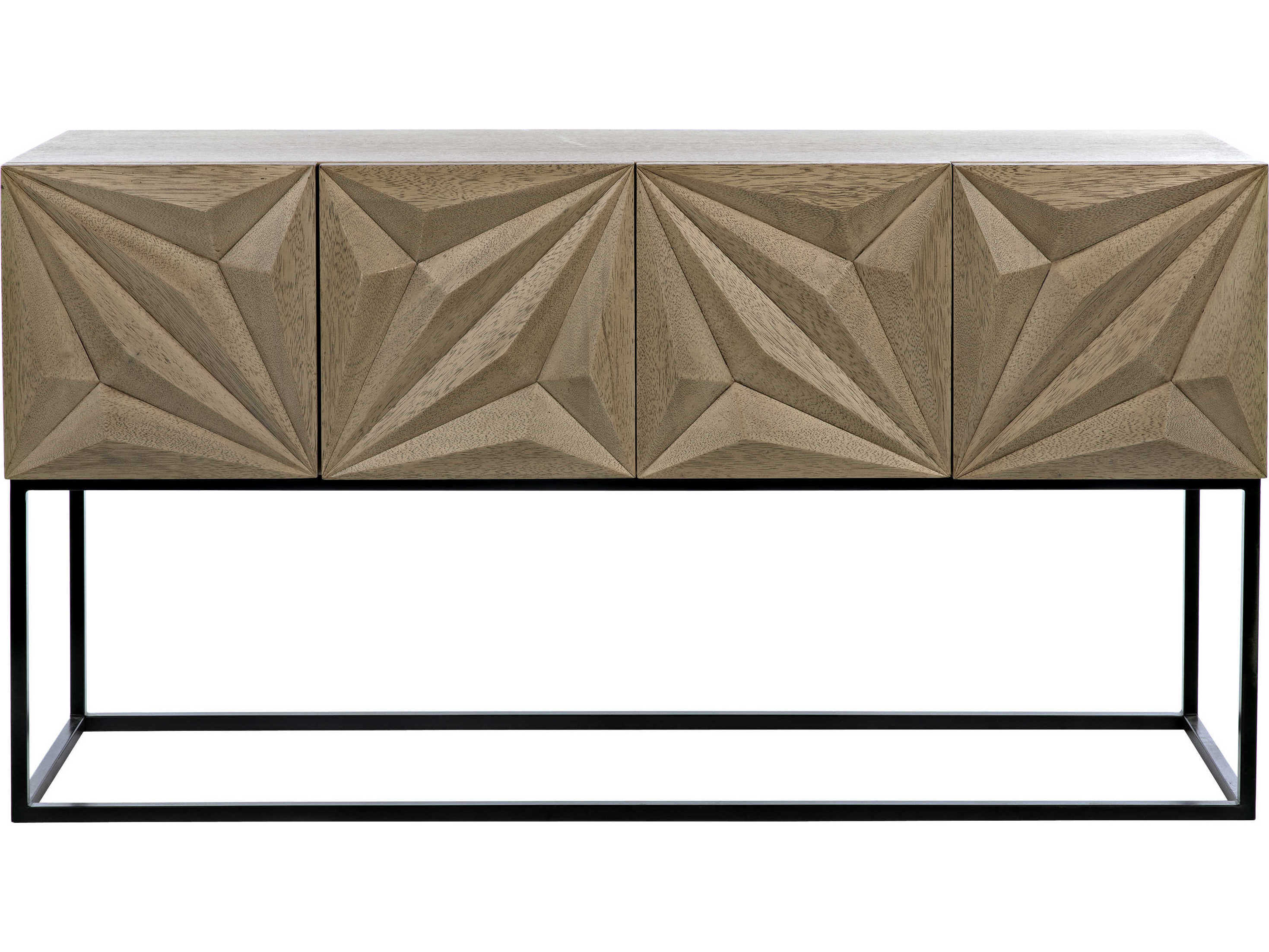 Noir Rectangular Wood Bleached Walnut Console Table