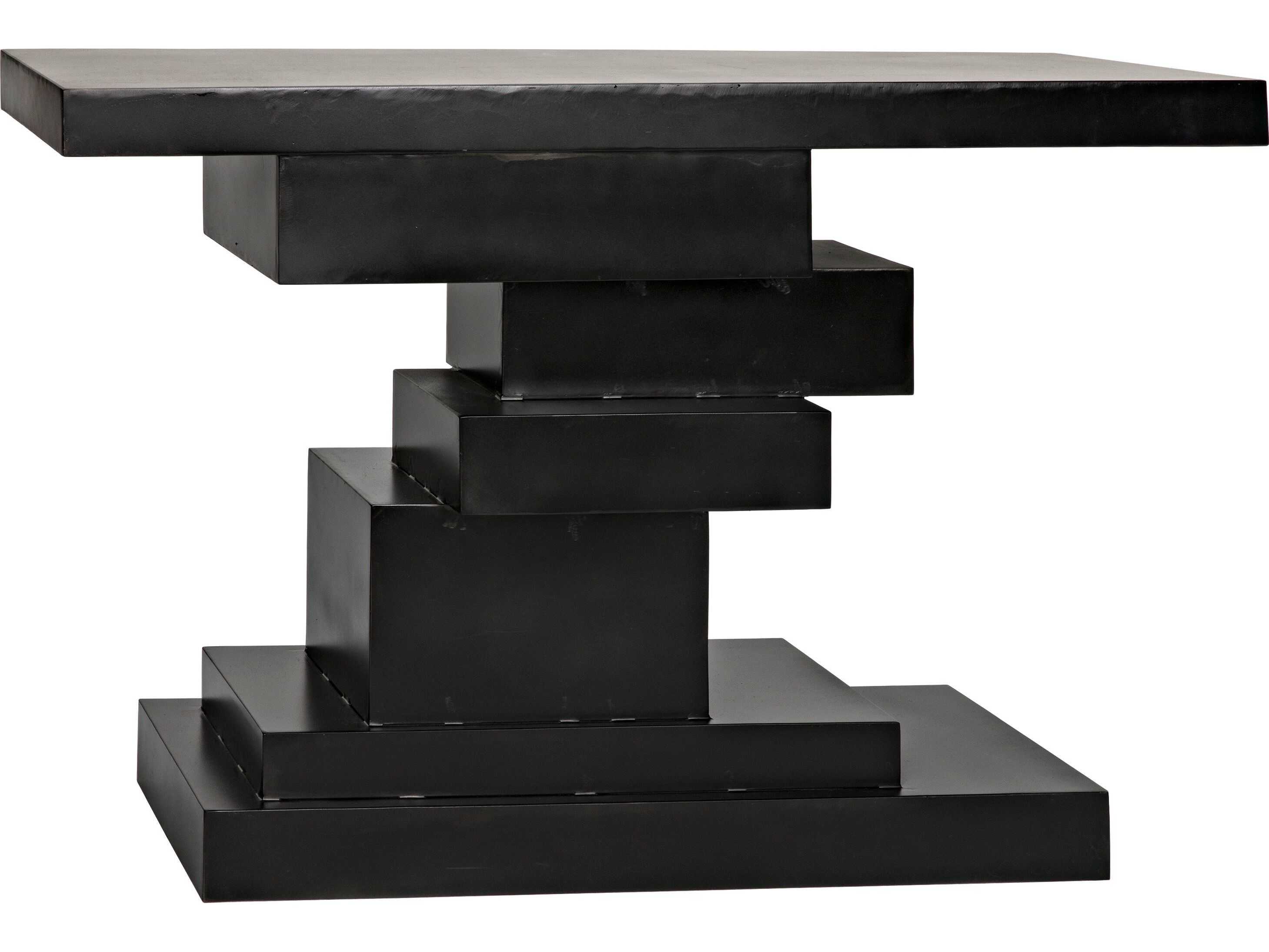 Noir Rectangular Black Metal Console Table
