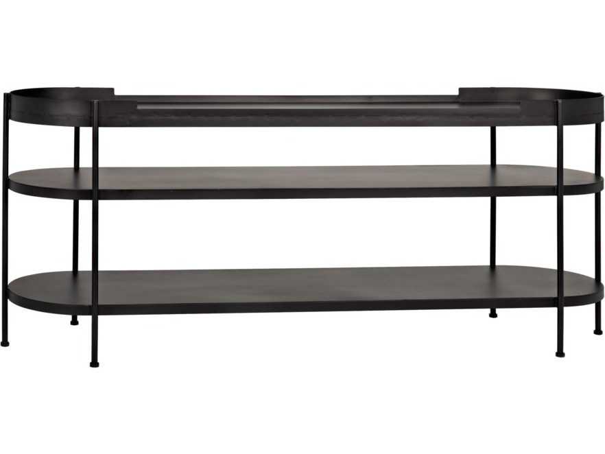 Noir Oval Metal Black Console Table